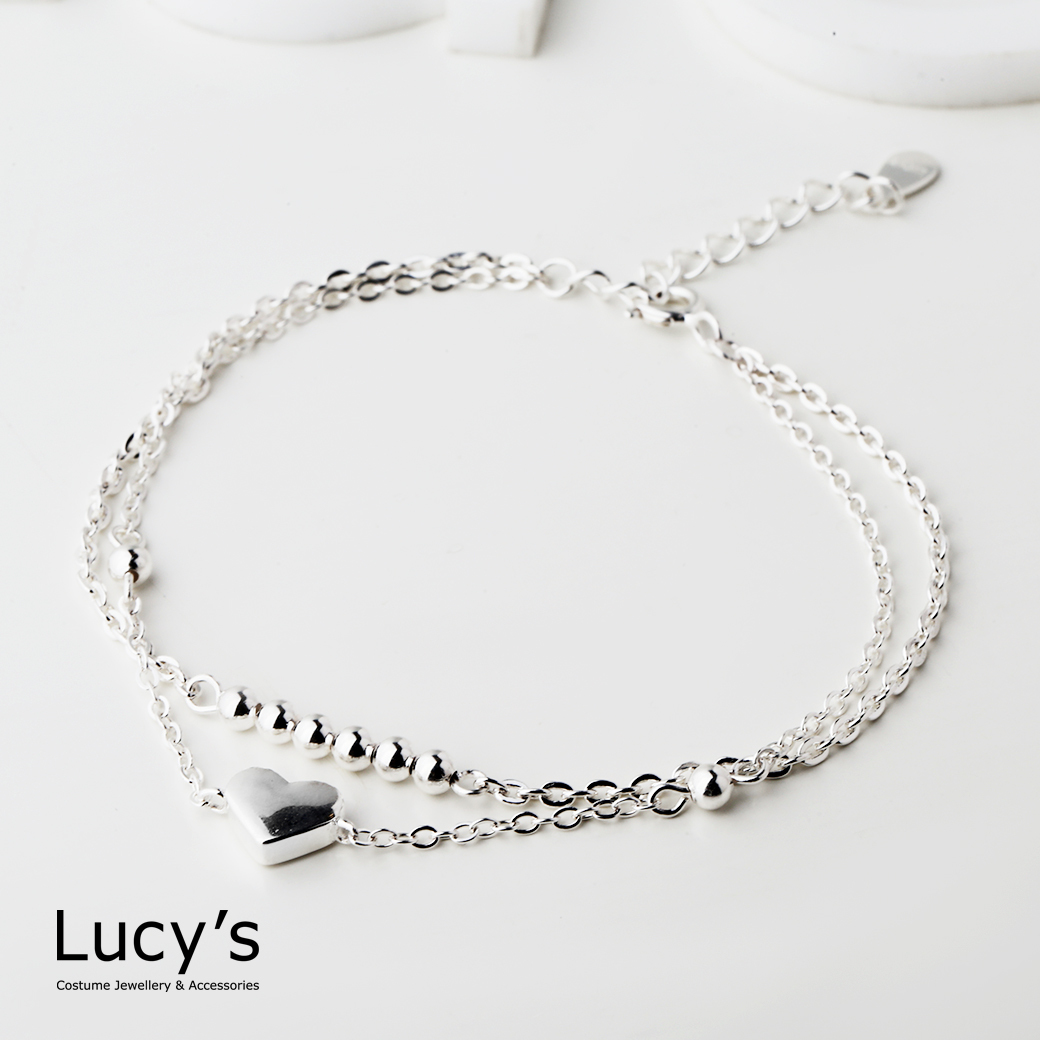 925純銀 點點心 雙層手鍊 (126494)