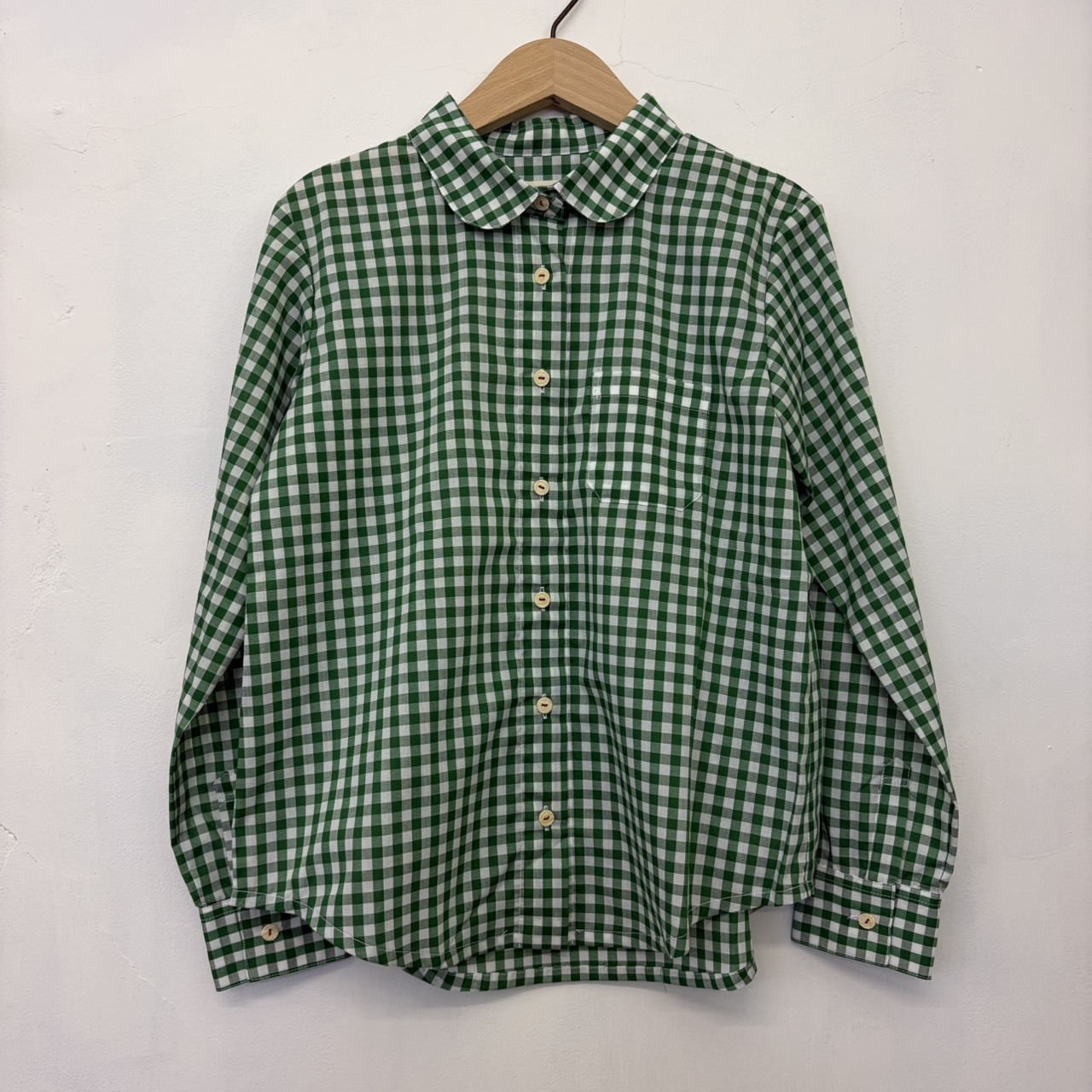 【預購】長袖襯衫 綠格