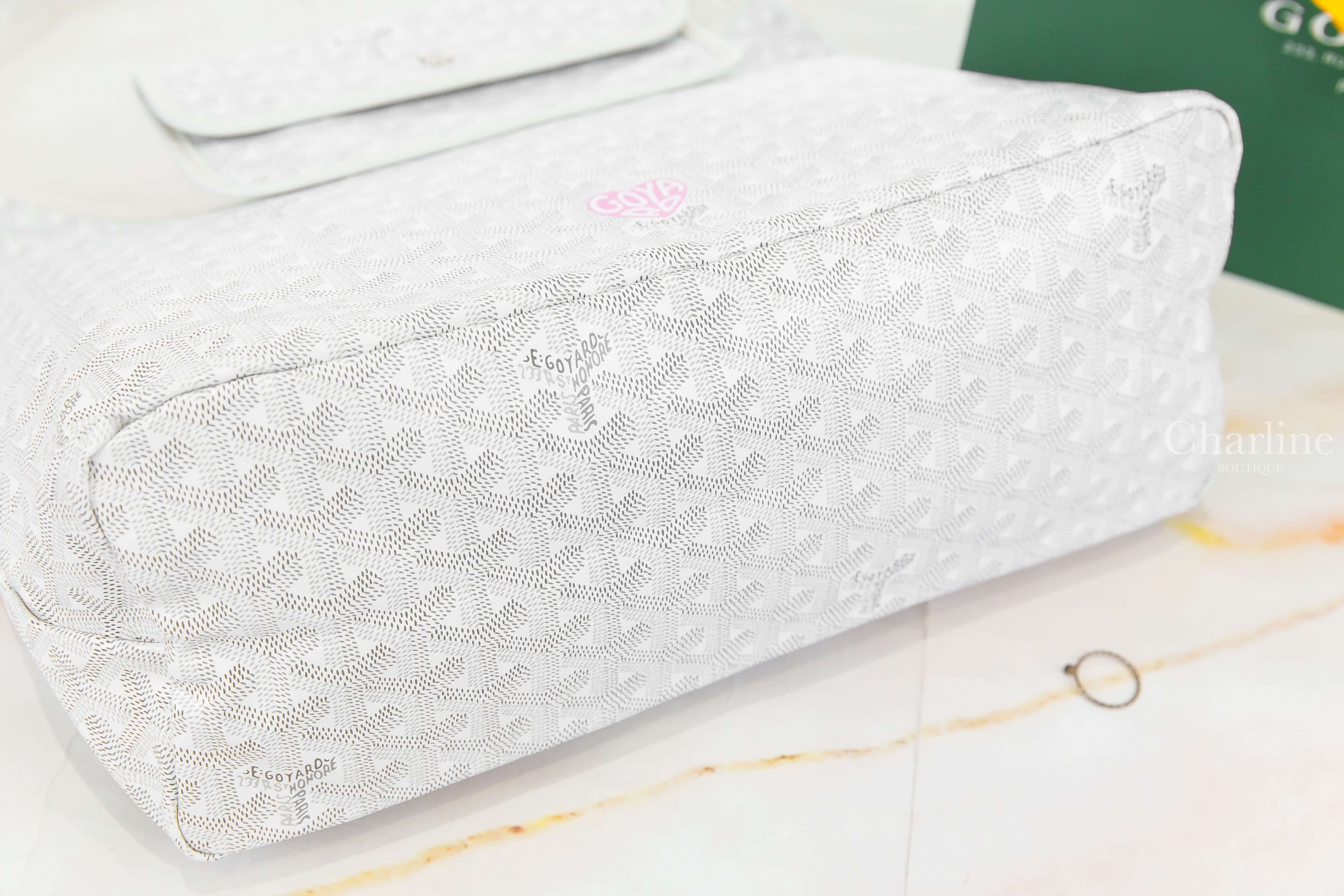 Goyard Bohème Hobo Bag 白色粉紅色愛心帆布小牛皮同色手提肩背包-Charline Boutique 精品代購