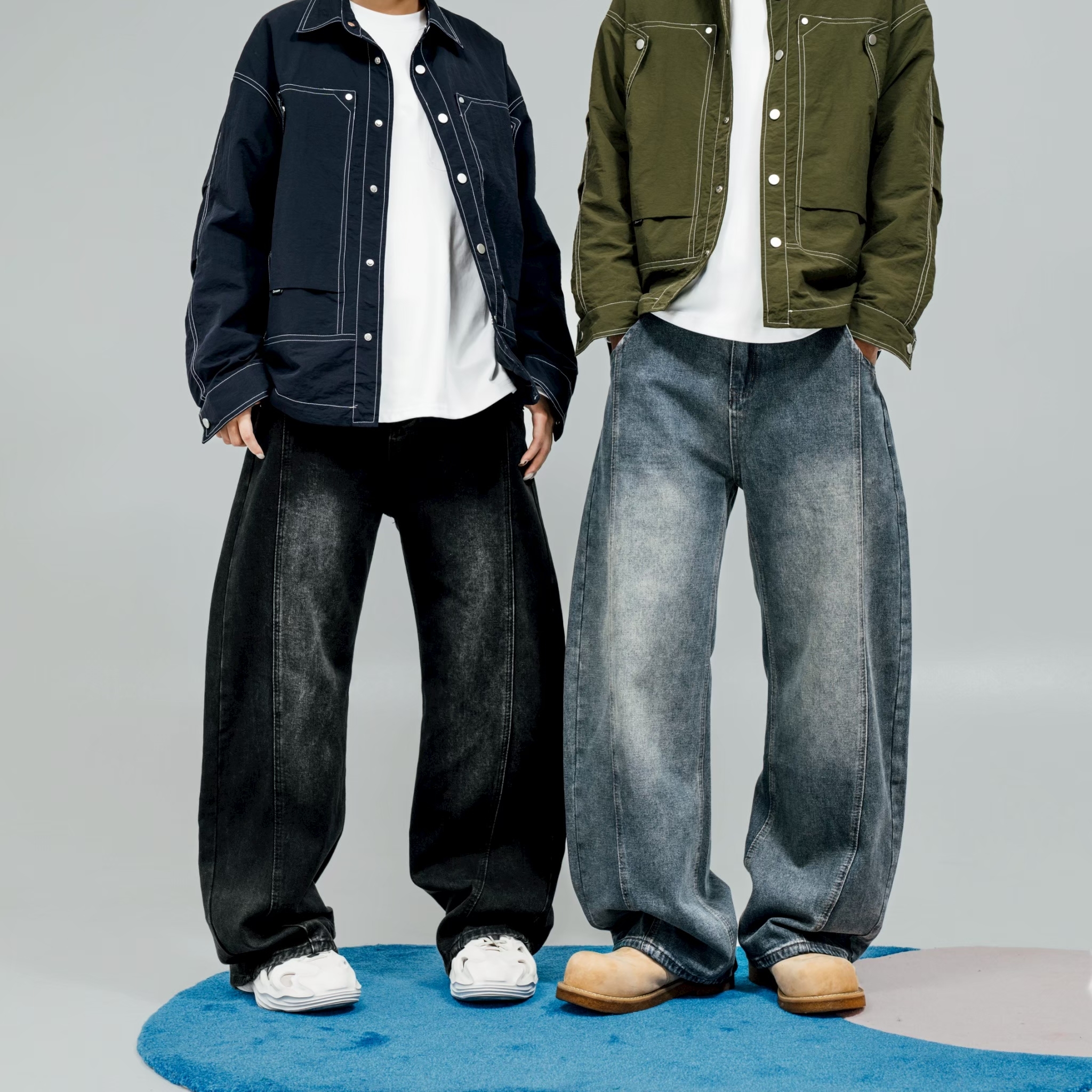 SBG 微彎刀立體剪裁牛仔落地褲【V0004】