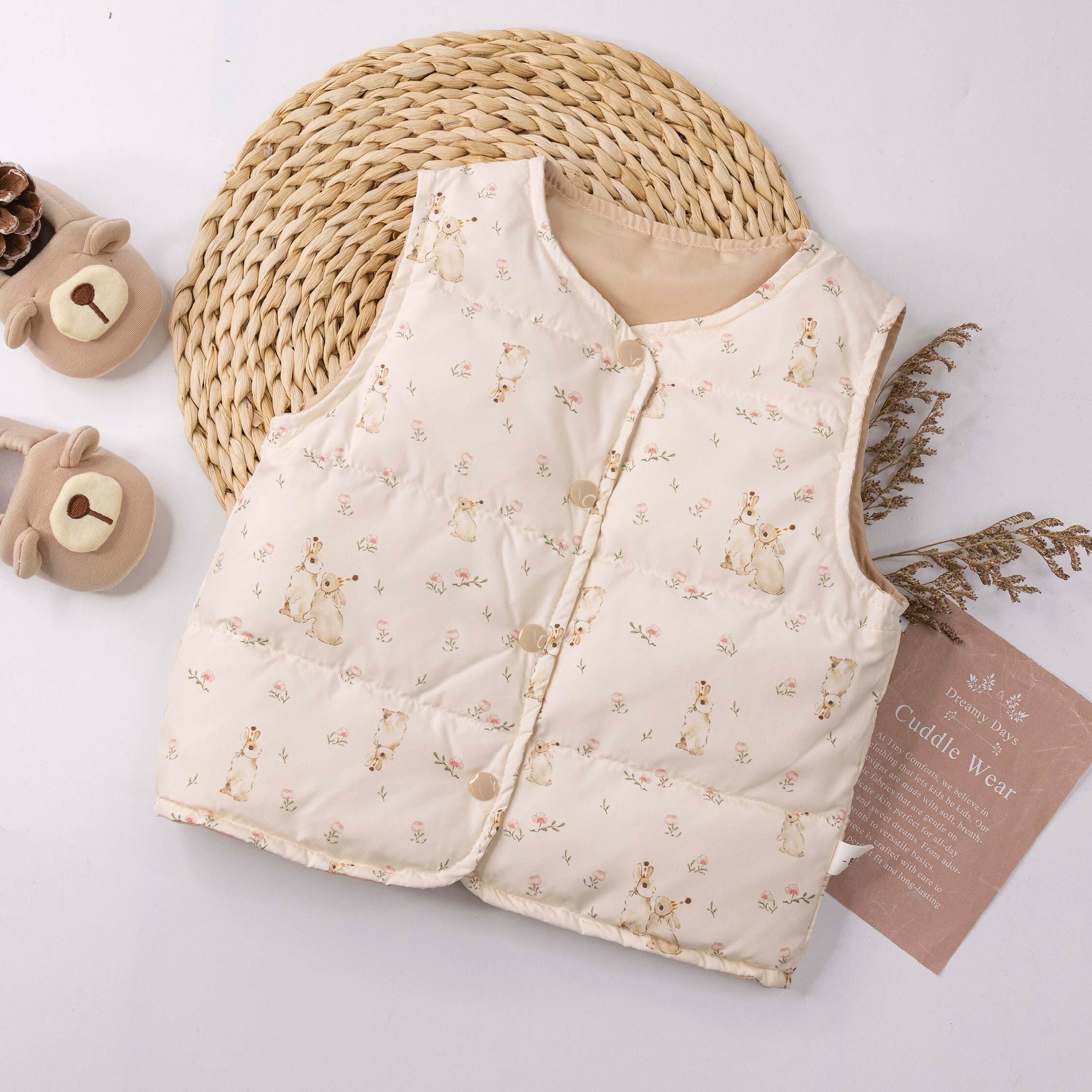 【H55755】兔兔小花園羽絨背心