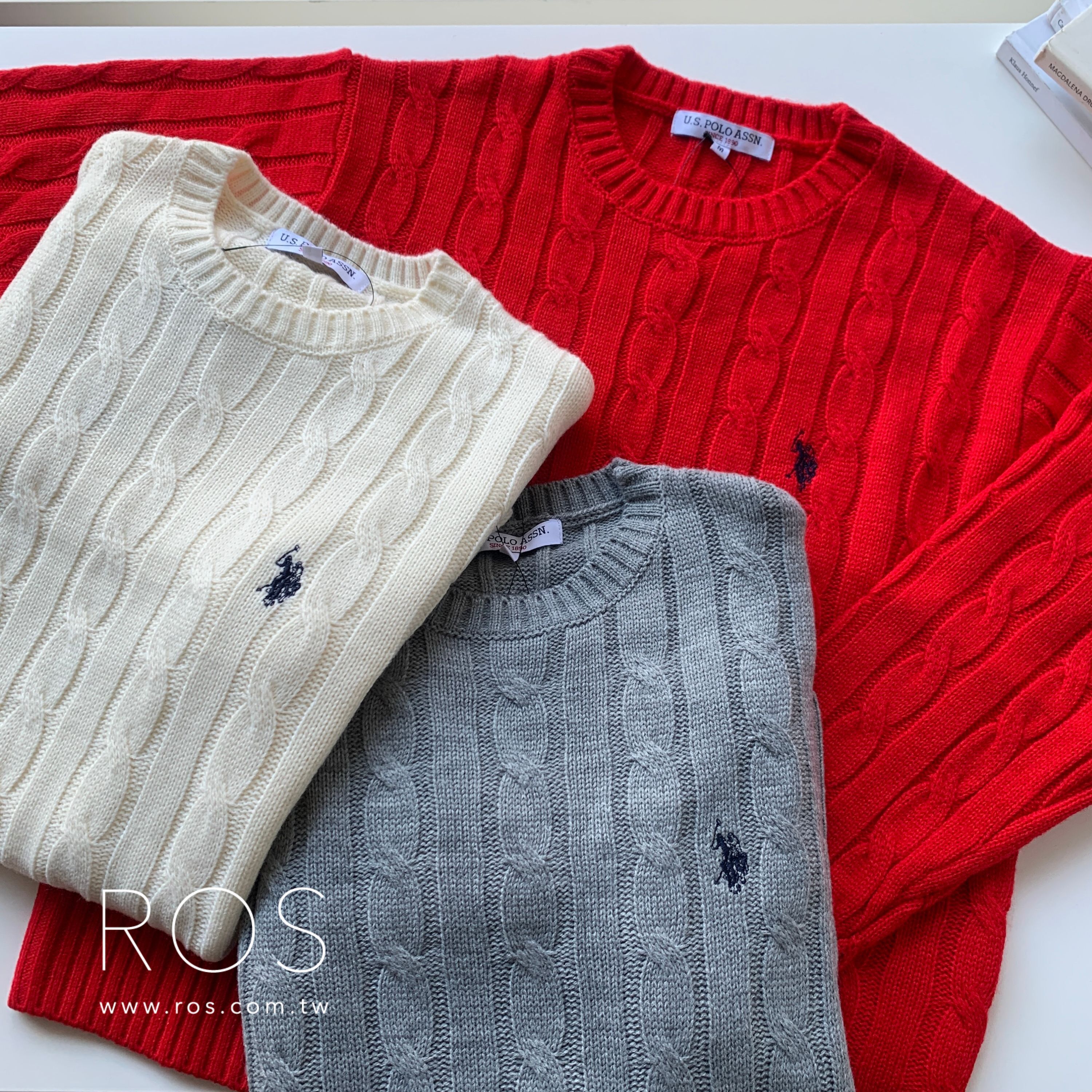 U.S. POLO ASSN. 刺繡針織毛衣(3colors)