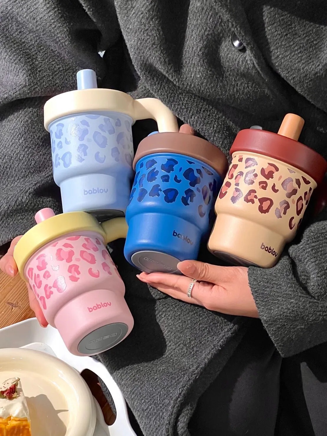 iSNEAKERS｜BABLOV 豹紋杯 吸管杯 冰霸杯 610ml 四色
