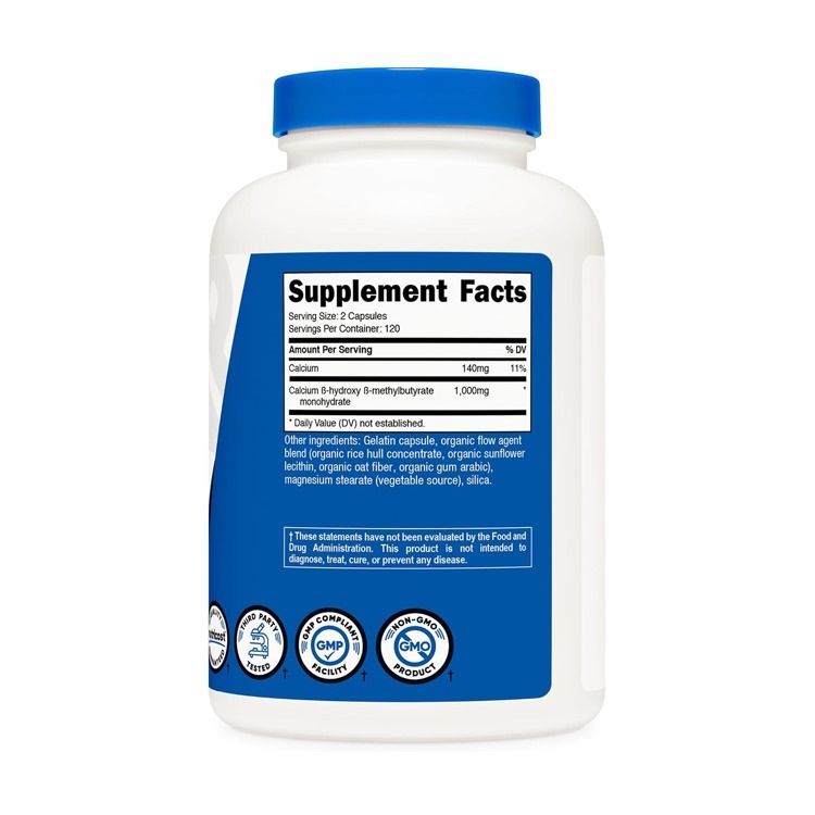 美國Nutricost HMB β- 羥基-β-甲基丁酸酯 500毫克,240粒膠囊