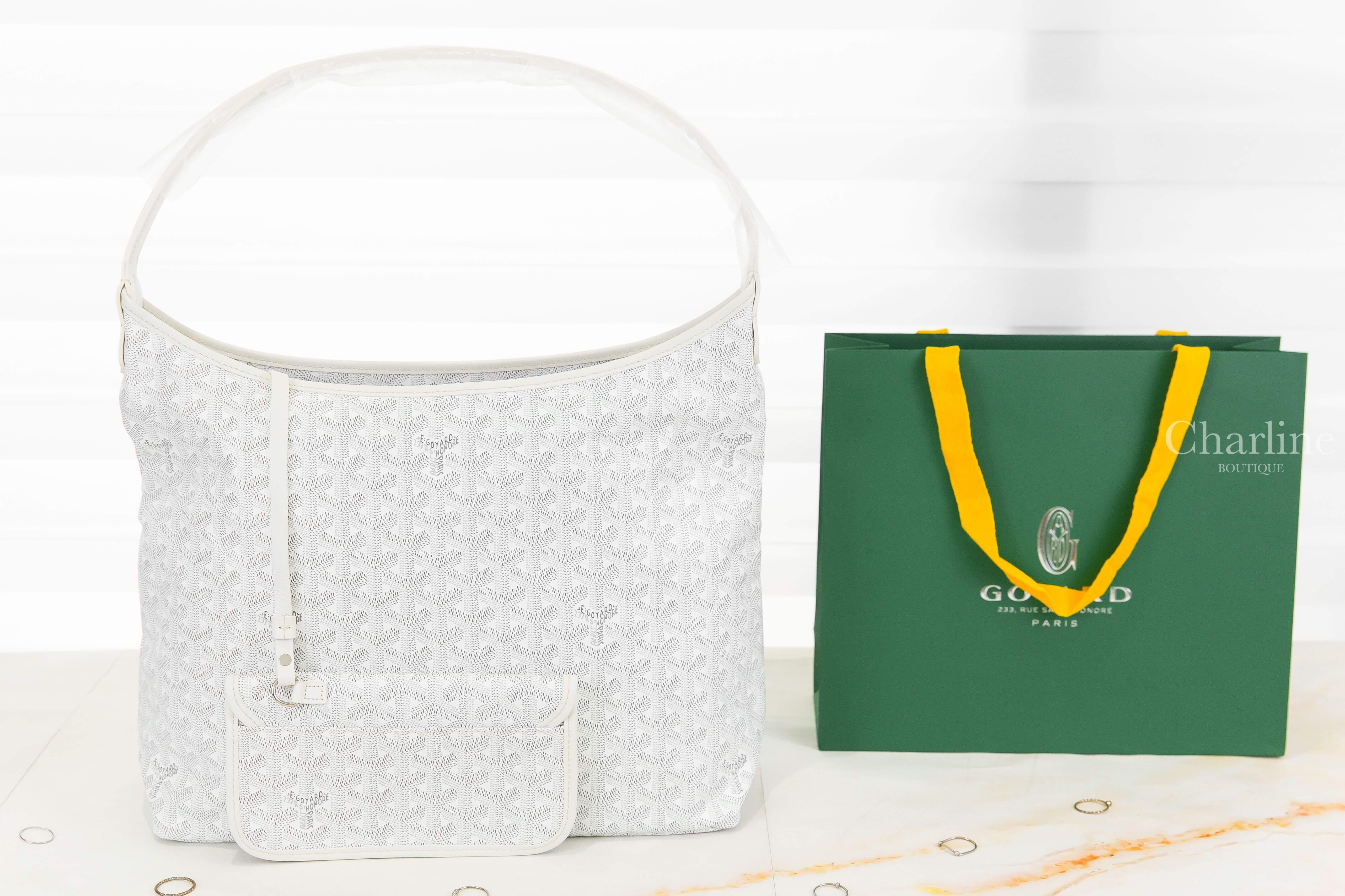 Goyard Bohème Hobo Bag 白色粉紅色愛心帆布小牛皮同色手提肩背包-Charline Boutique 精品代購
