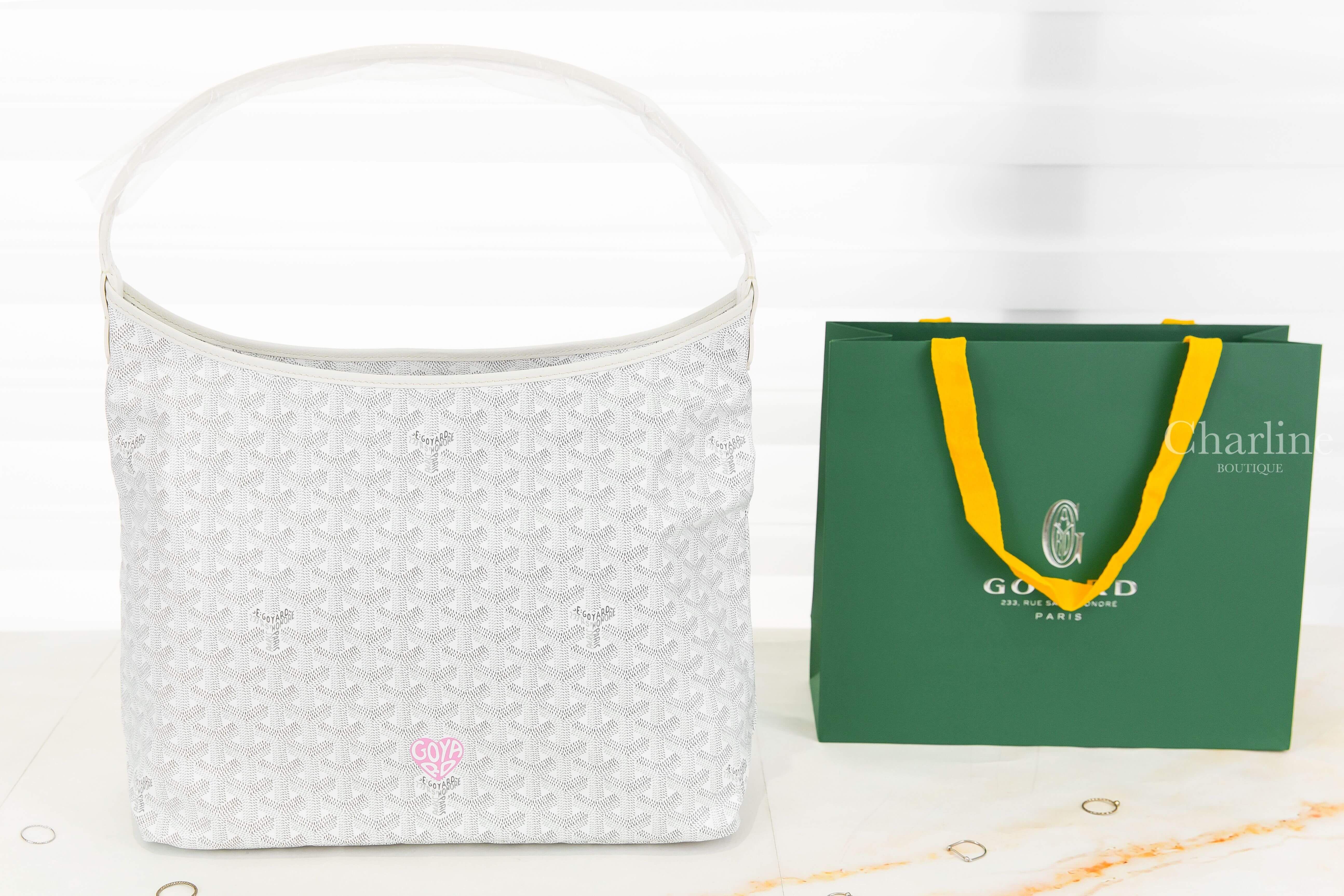 Goyard Bohème Hobo Bag 白色粉紅色愛心帆布小牛皮同色手提肩背包-Charline Boutique 精品代購