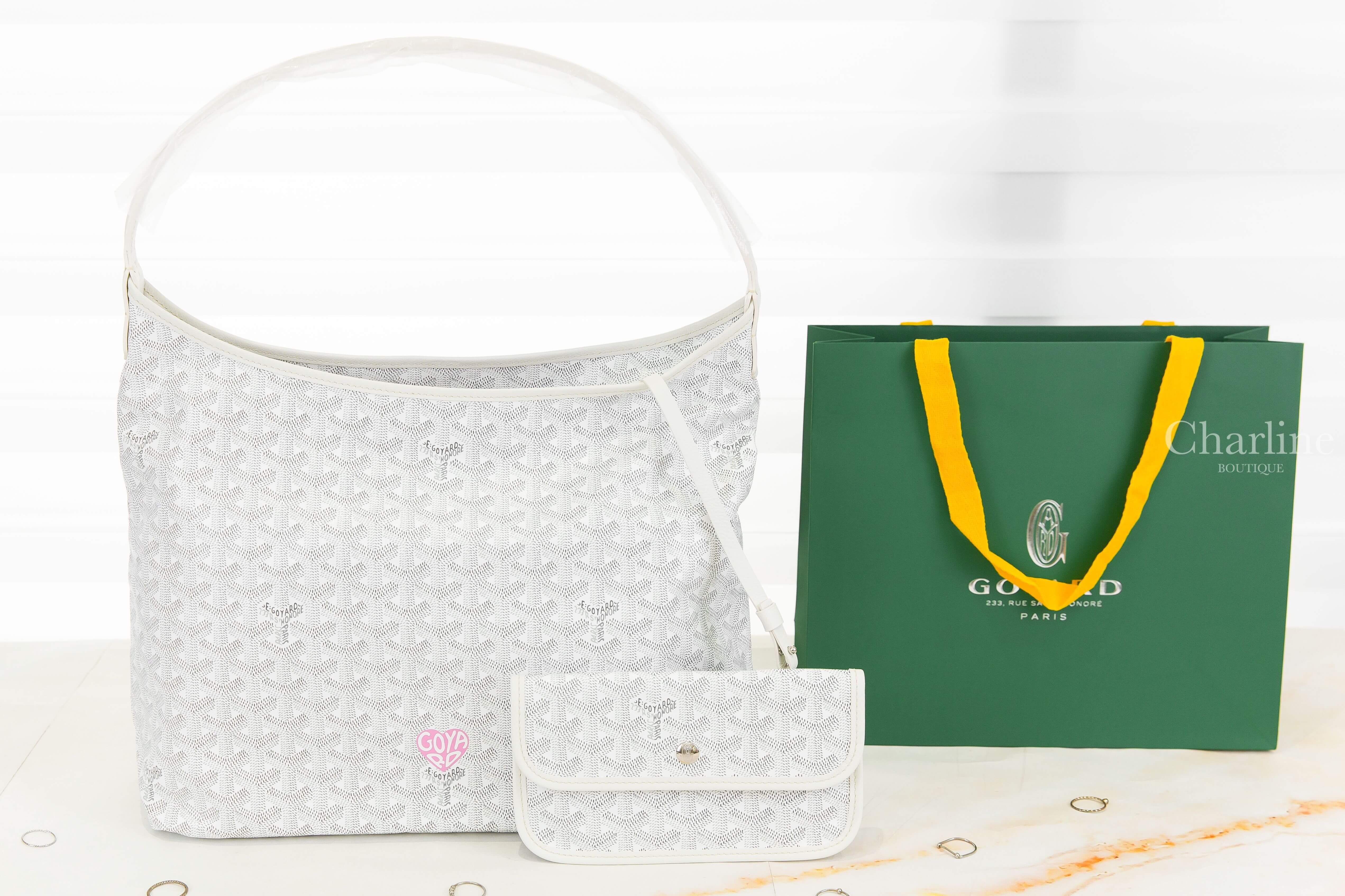 Goyard Bohème Hobo Bag 白色粉紅色愛心帆布小牛皮同色手提肩背包