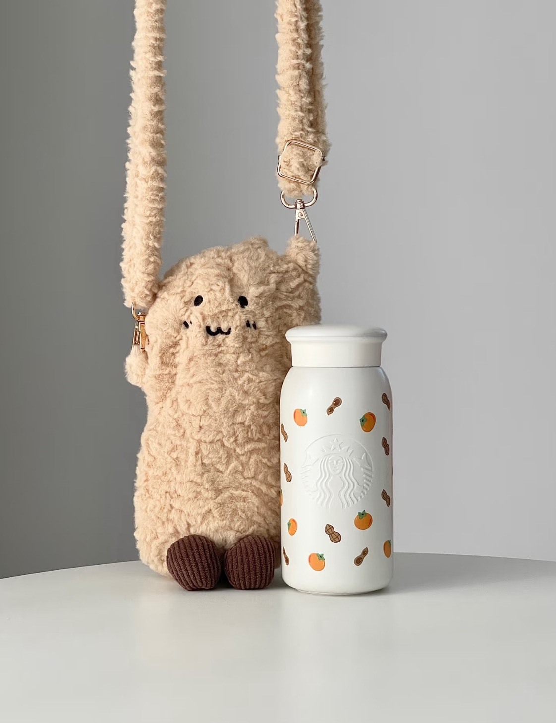 STARBUCKS 星巴克 好事花生 毛毛 保溫杯 355ML