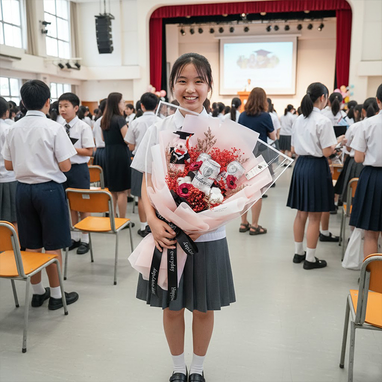 畢業熊啤酒乾燥花束