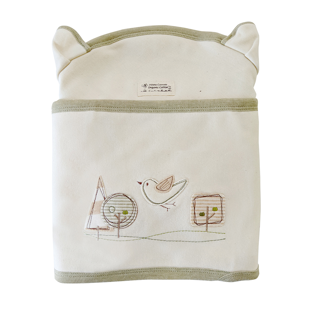有機棉柔適靜眠肚圍包巾-原米鴿 | 藍天畫布有機棉