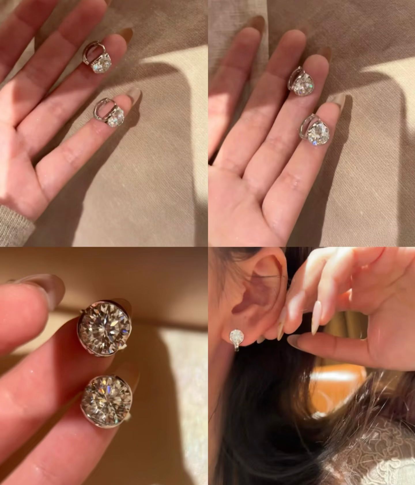 【預購】AD123004 莫桑鑽耳環(開口款)