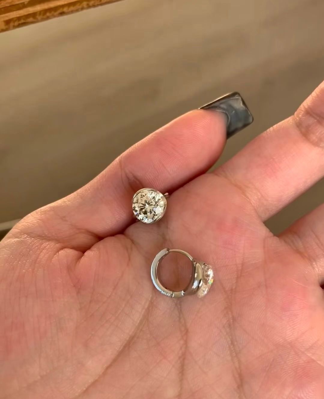 【預購】AD123004 莫桑鑽耳環(開口款)