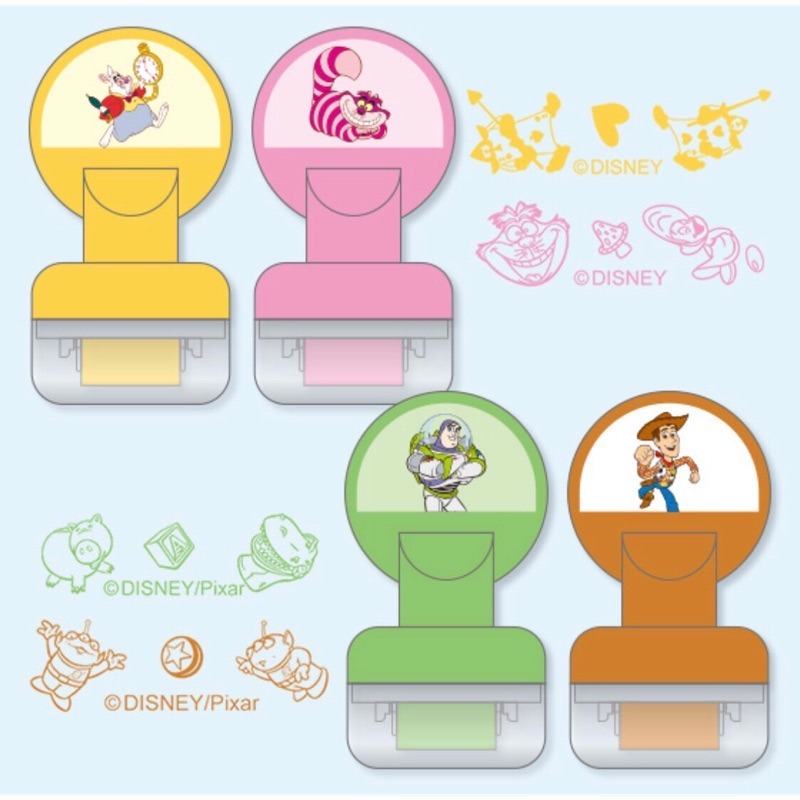 現貨┃日本 迪士尼 玩具總動員 愛麗絲夢遊仙境 滾輪印章 手帳必備