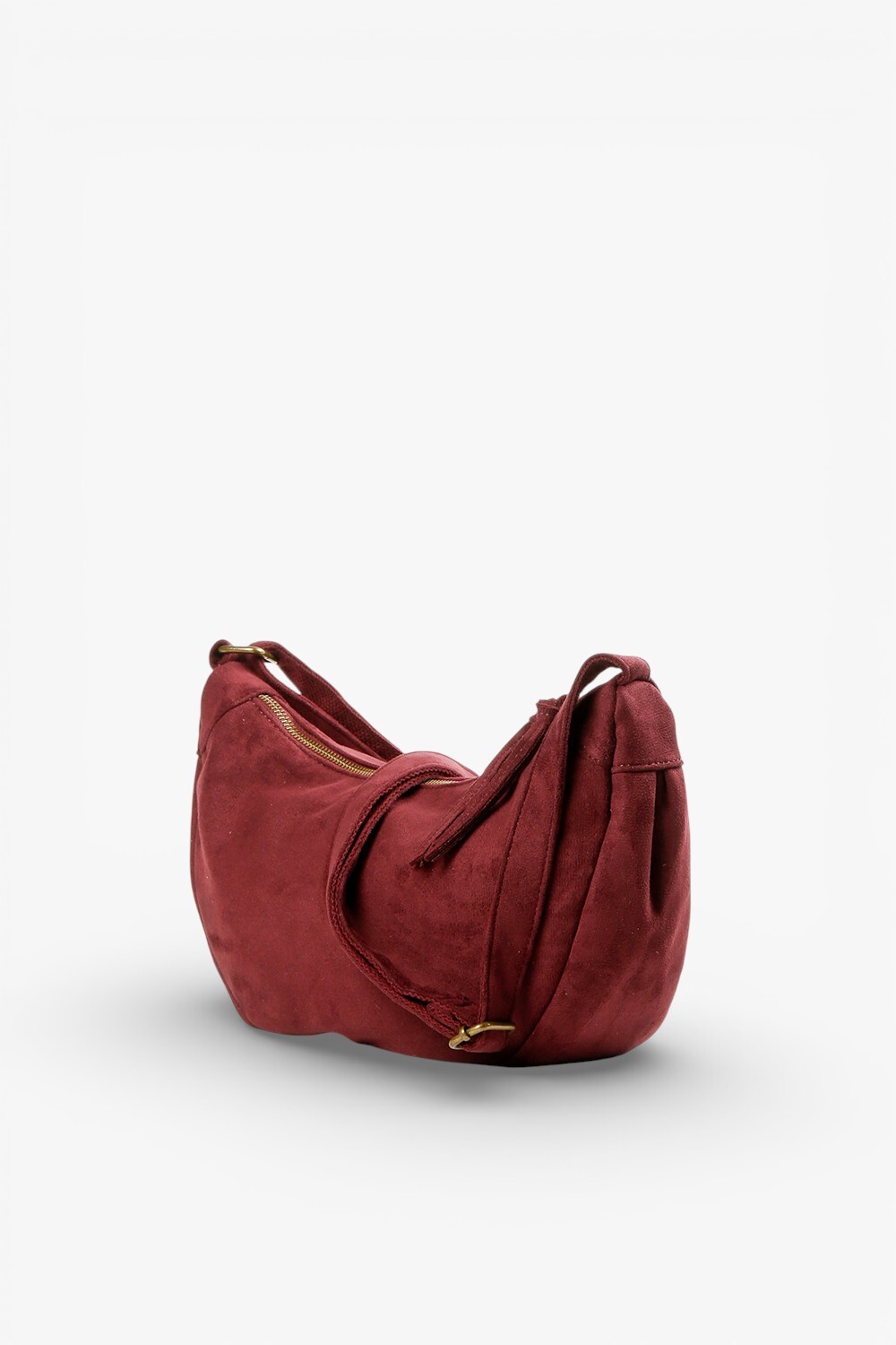 Wand 柔軟弧形肩背包 酒紅