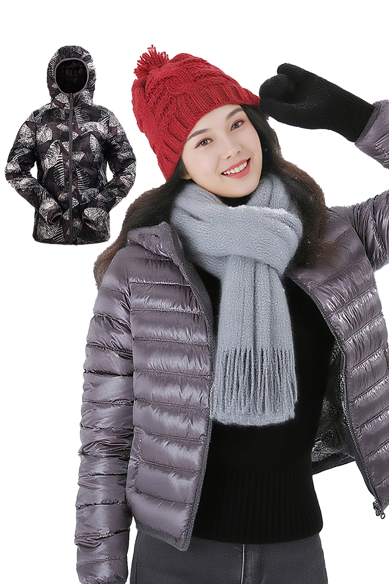 雙面穿連帽羽絨服│女款 FW9002 (禦寒、保暖)