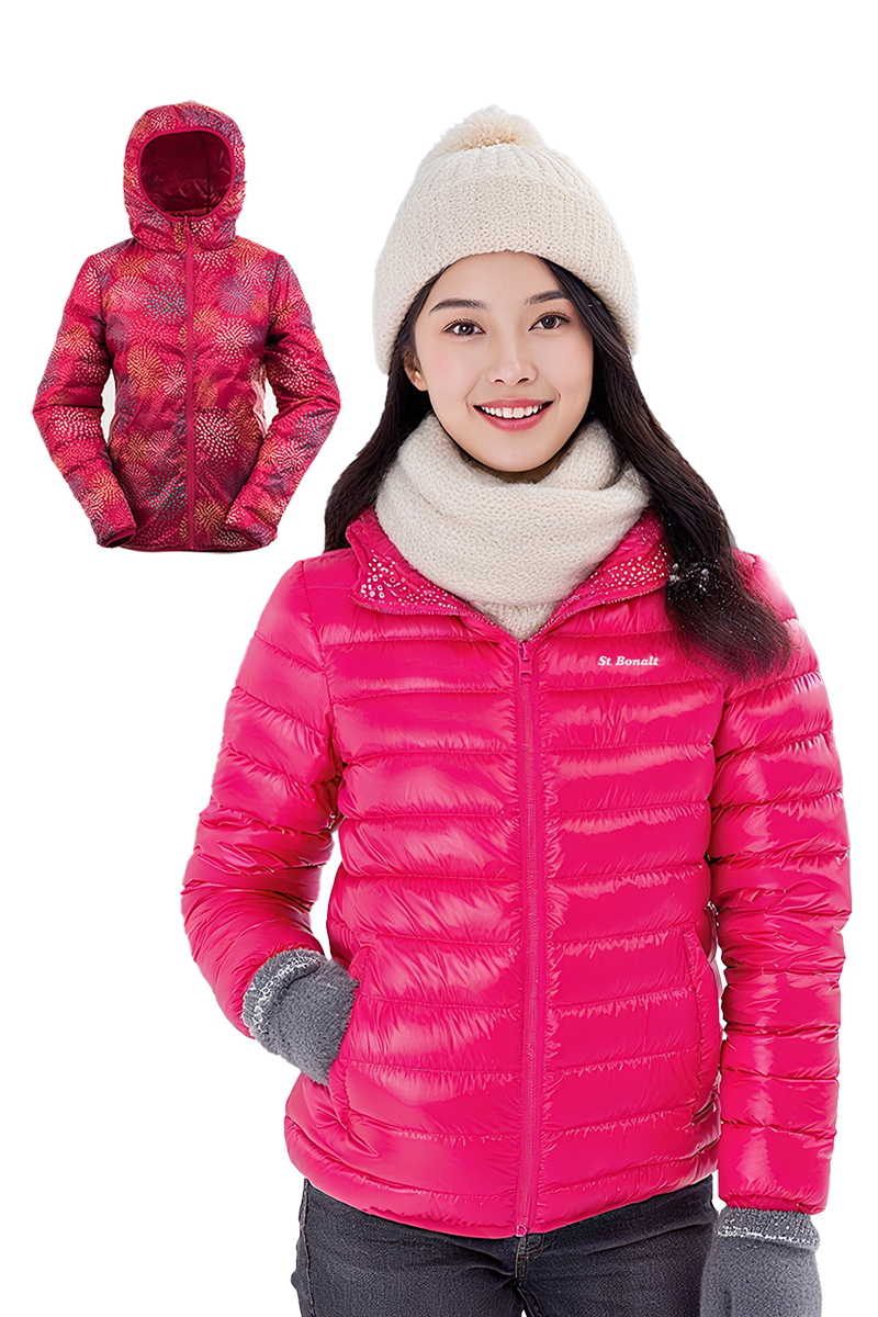 雙面穿連帽羽絨服│女款 FW9002 (禦寒、保暖)