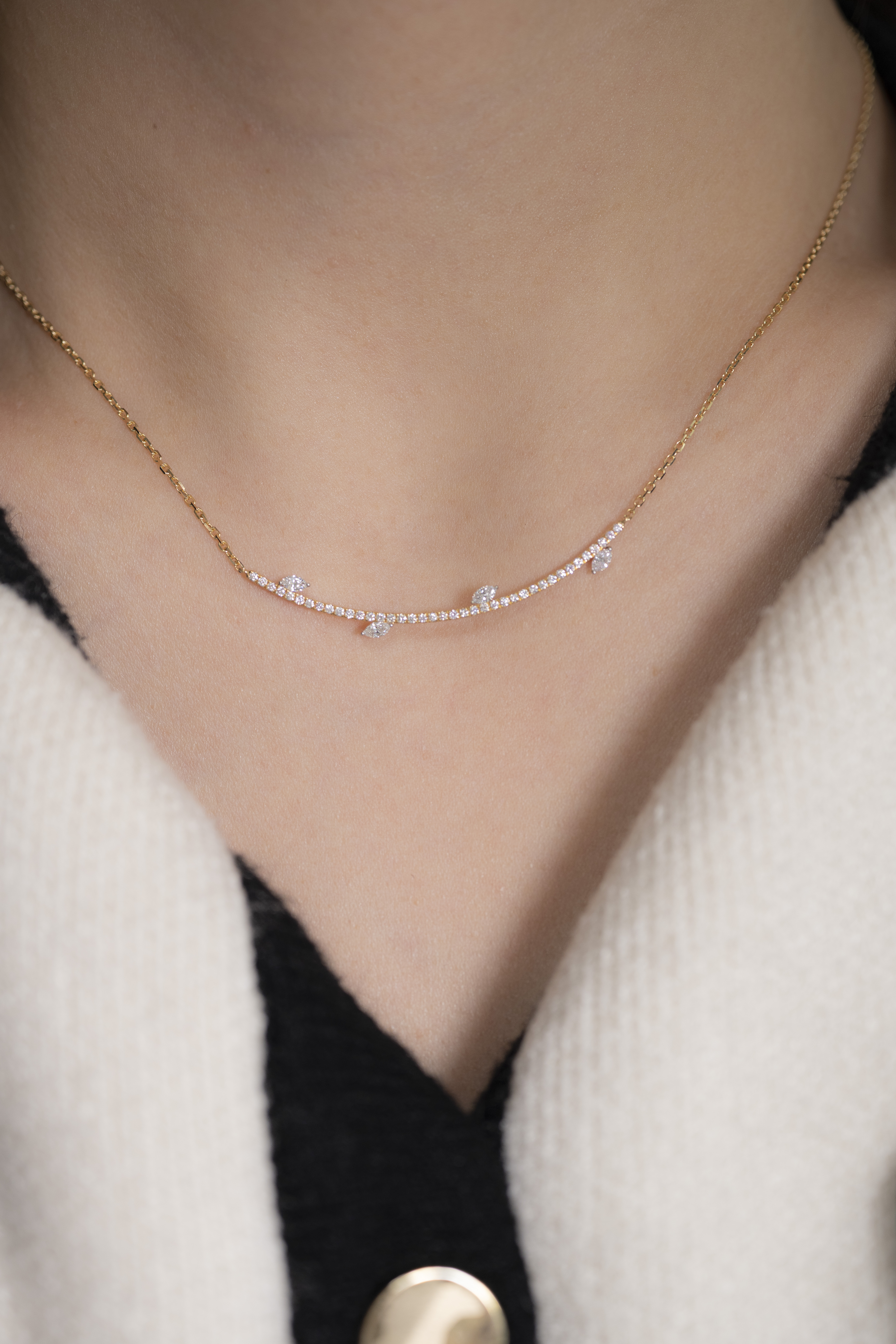 18K Branches Diamond Necklace