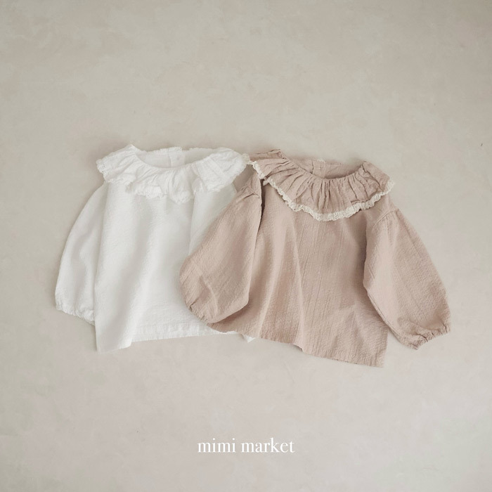 正韓春mimi-market 兩色花瓣領上衣