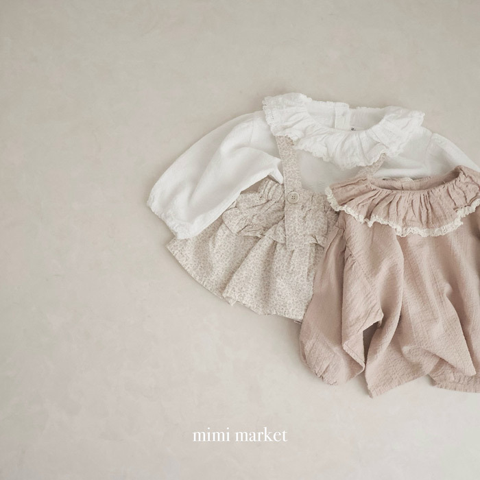 正韓春mimi-market 兩色花瓣領上衣