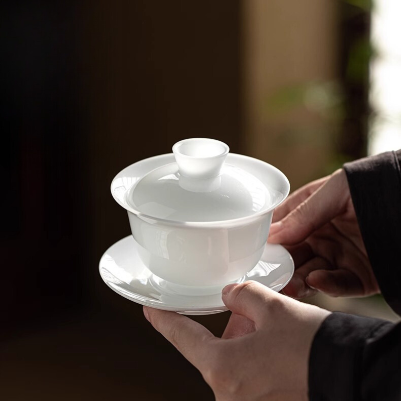 白瓷貴妃蓋碗【D1】