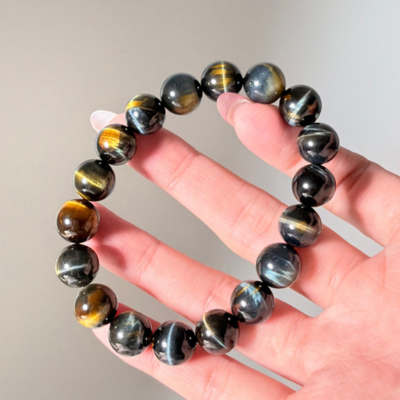 藍黃虎眼天然水晶手鍊