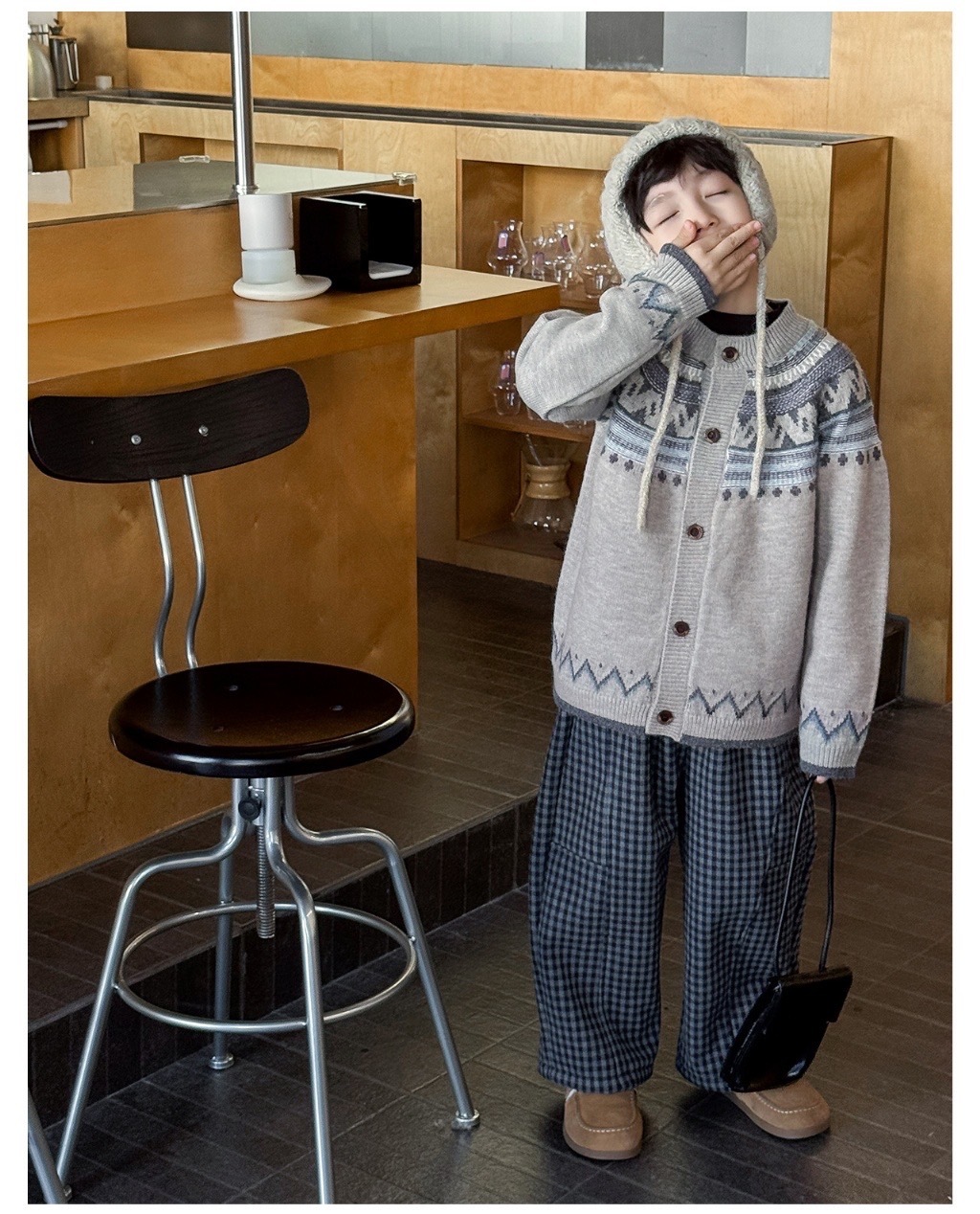 費爾島圖騰毛衣開衫