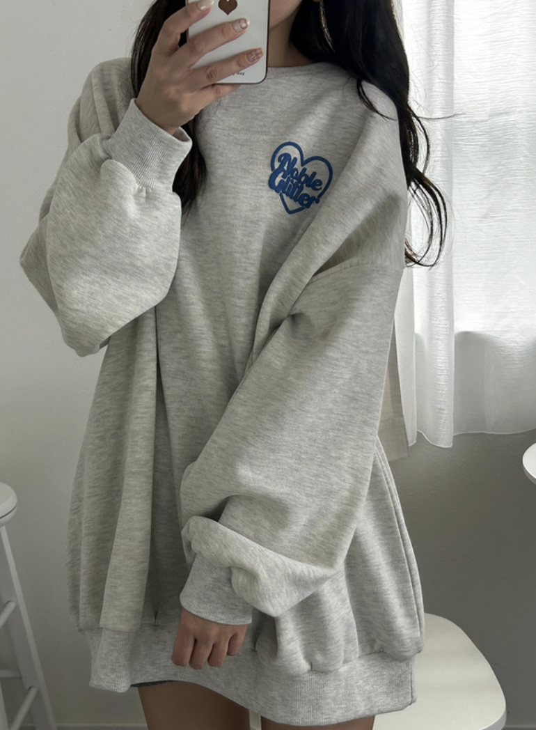 大人可愛感・立體愛心刷毛Top