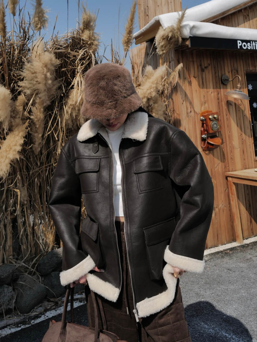 上下Q毛重工磨砂羊絨大衣*2色