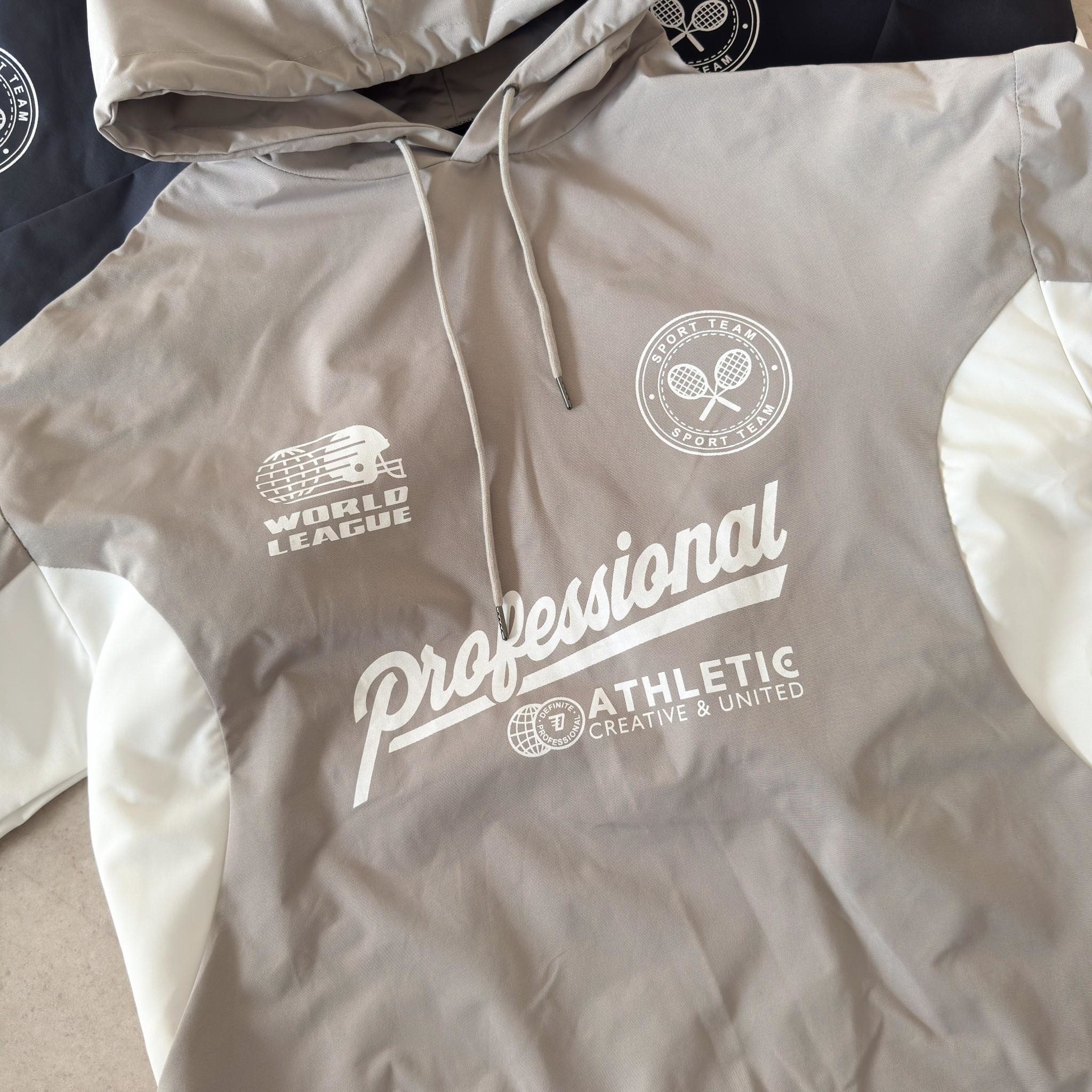 網球英字連帽束口風衣 98195