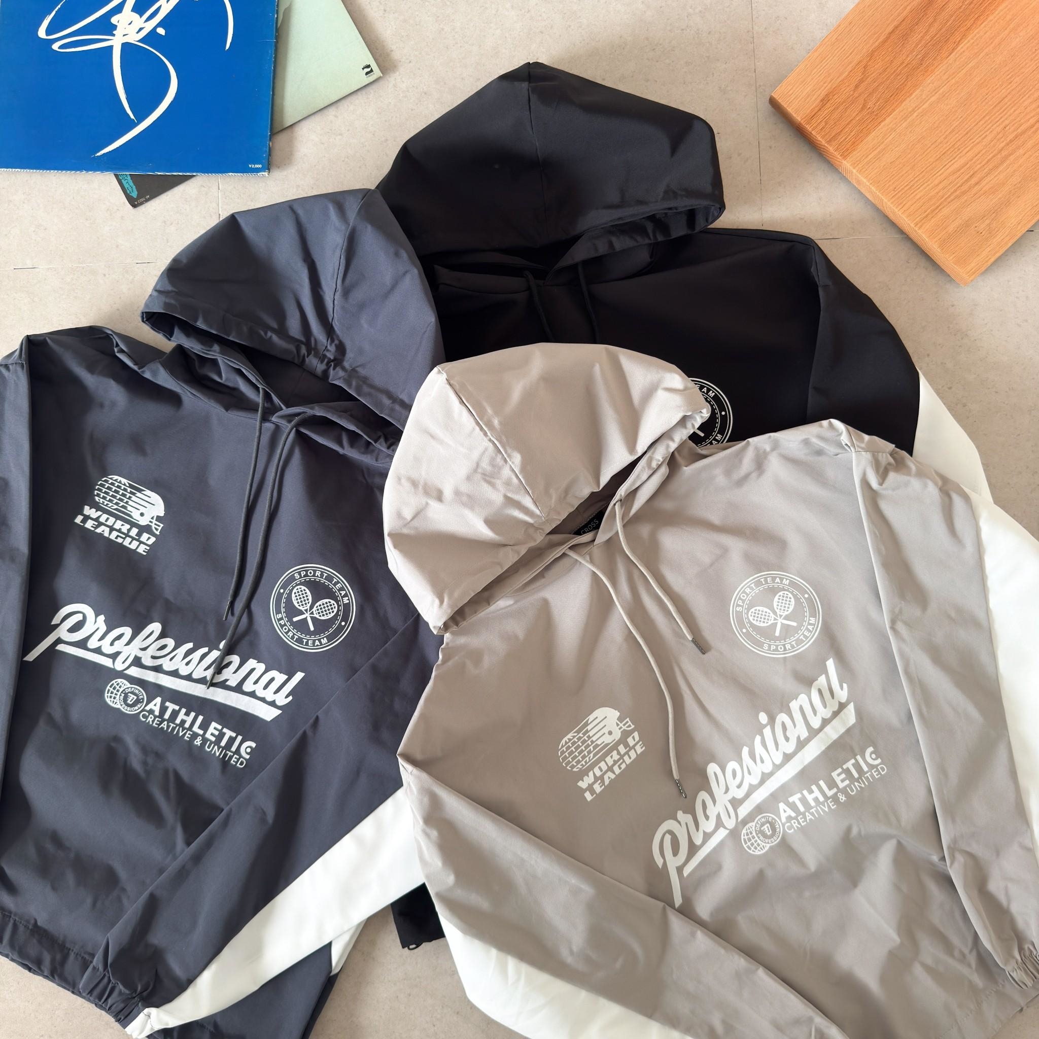 網球英字連帽束口風衣 98195