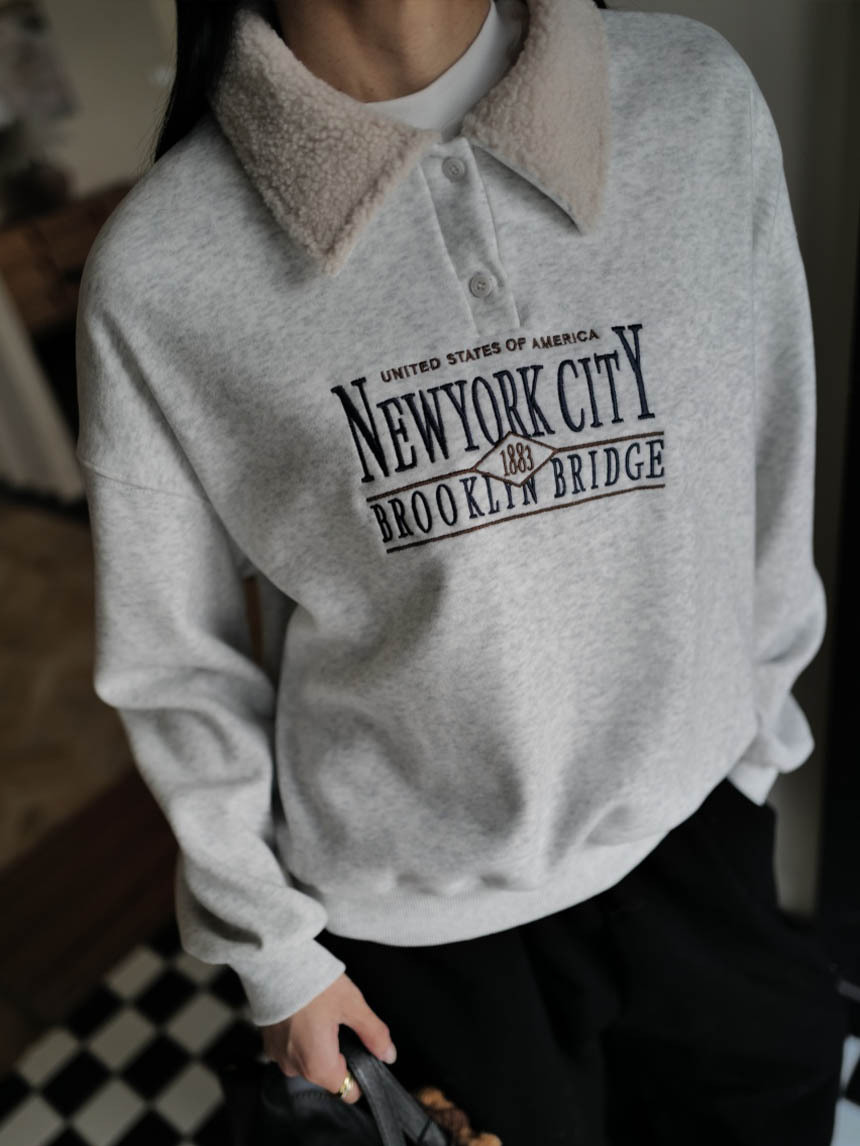 羊羔毛翻領加絨衛衣*3色