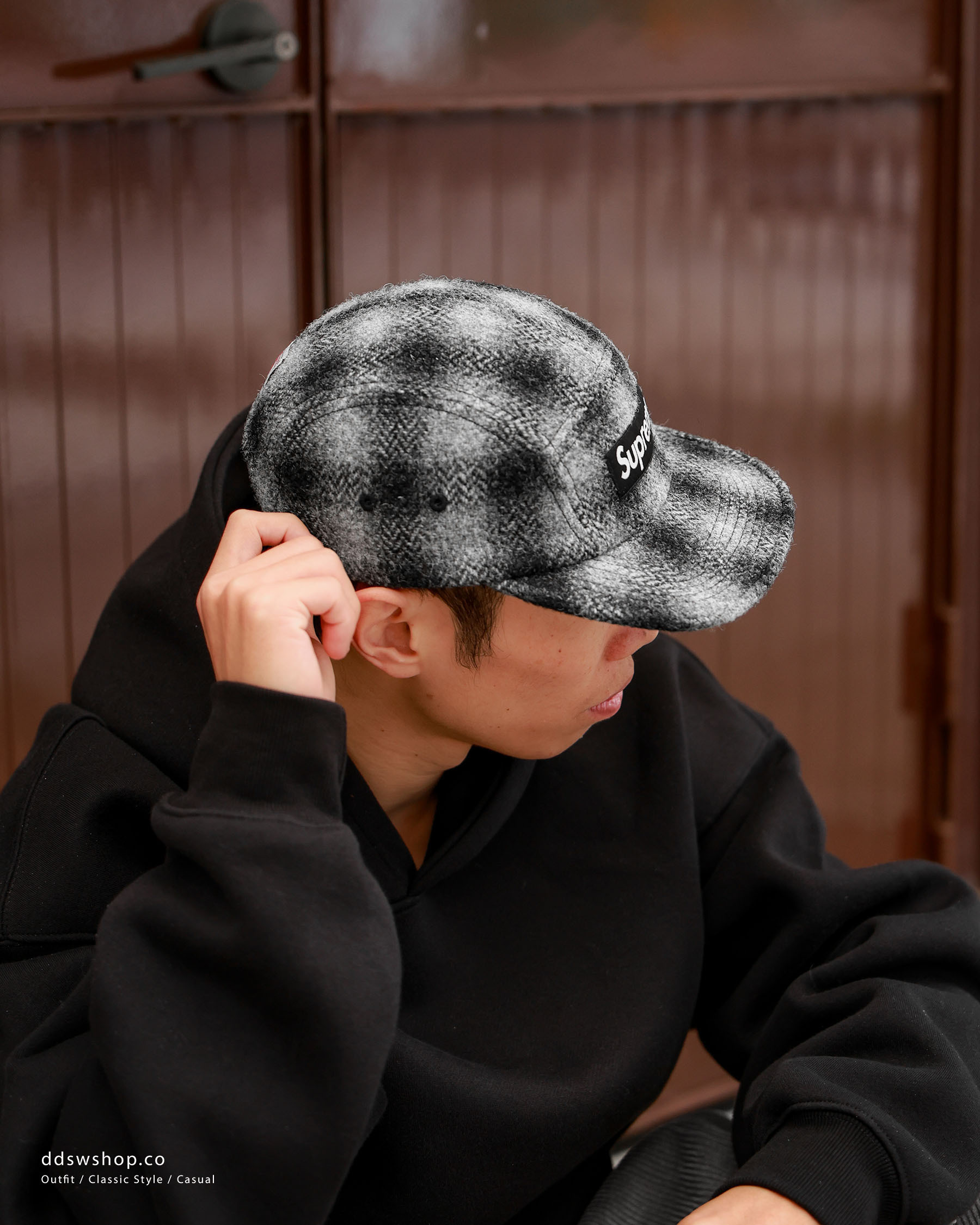 "現貨" Supreme 25FW Harris Tweed Camp Cap 羊毛  五分割帽