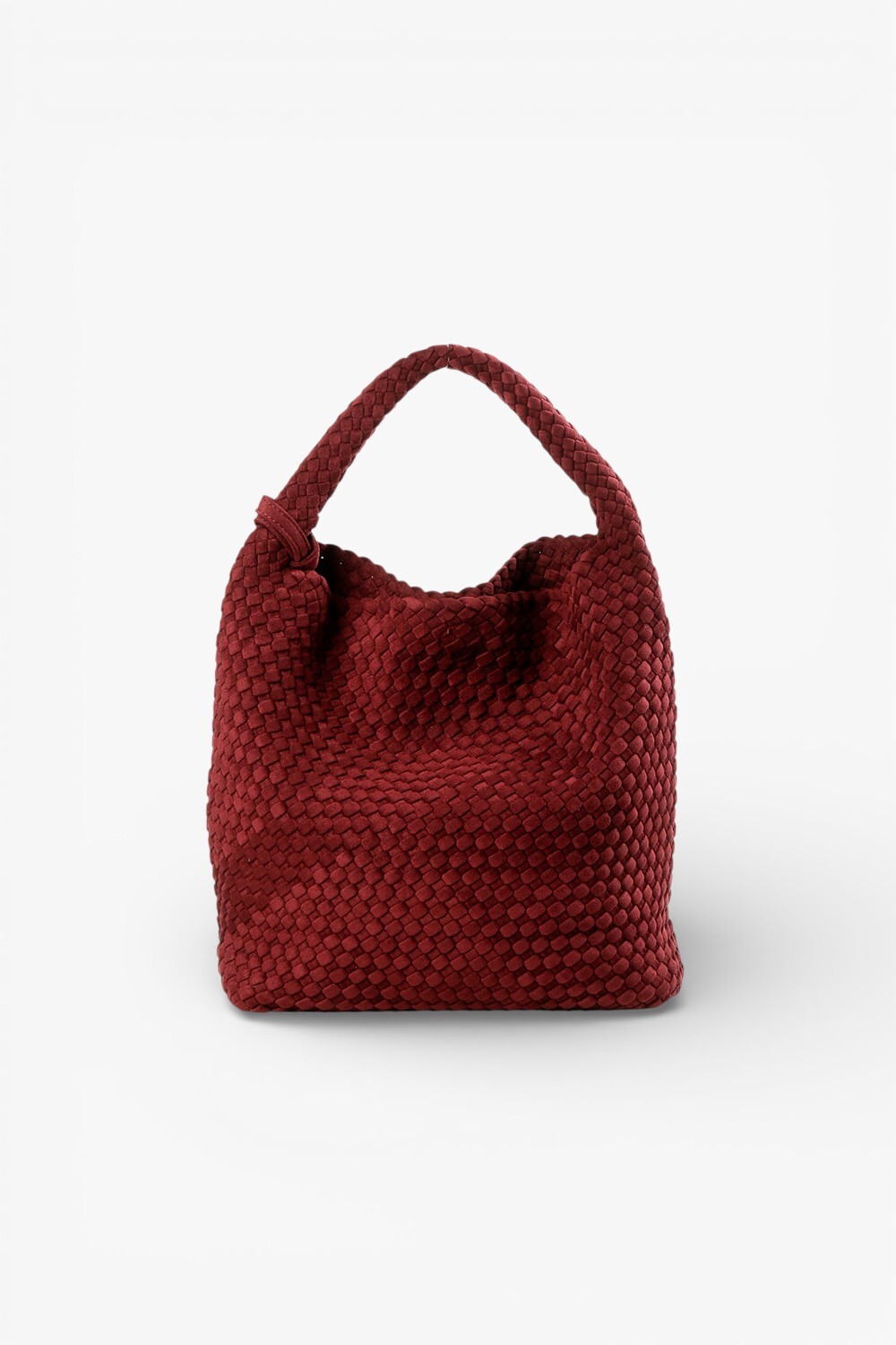 Phoenix 柔軟編織肩背包 酒紅