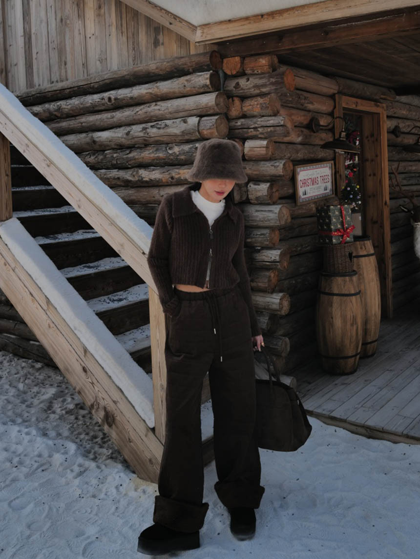 短貂毛上下拉鍊毛衣*5色