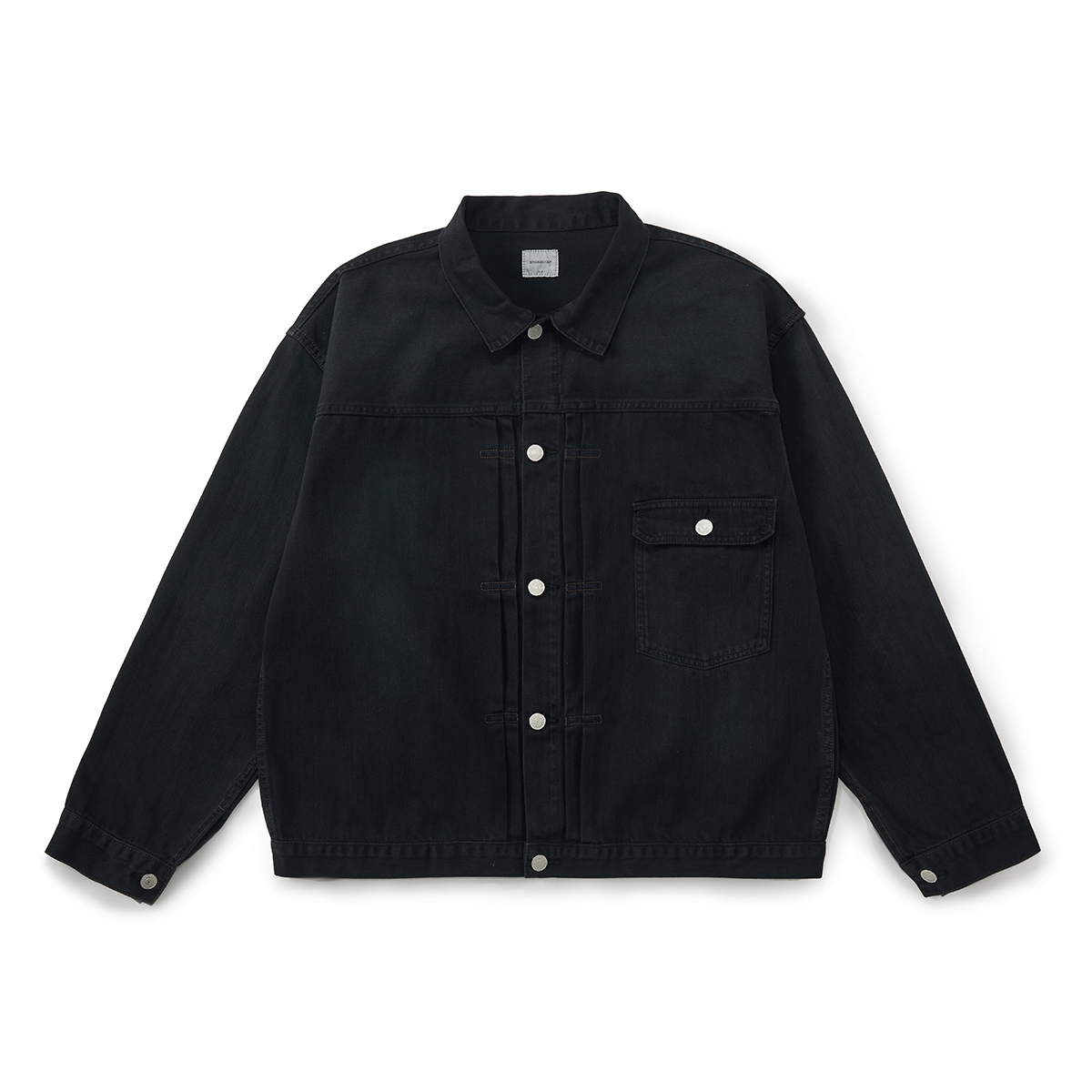 Broshood 日系寬鬆阿蘇特染色水洗做舊黑色牛仔外套 25AW0702