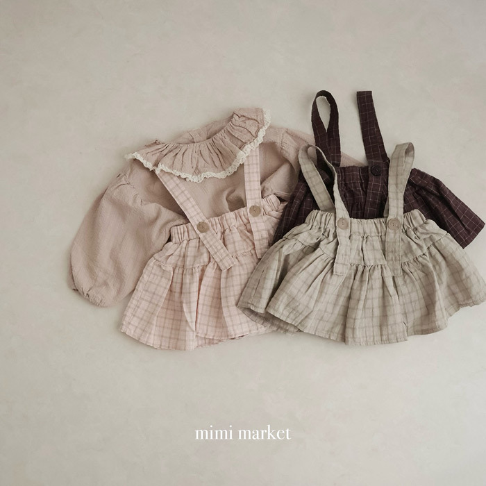 正韓春mimi-market 三色方格包屁吊帶裙