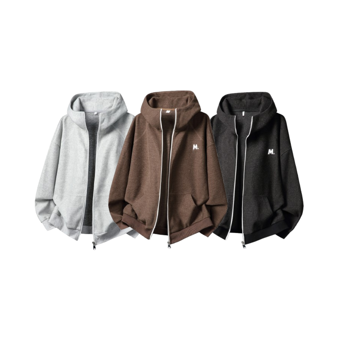 美式復古撞色拉鍊外套 MW3952