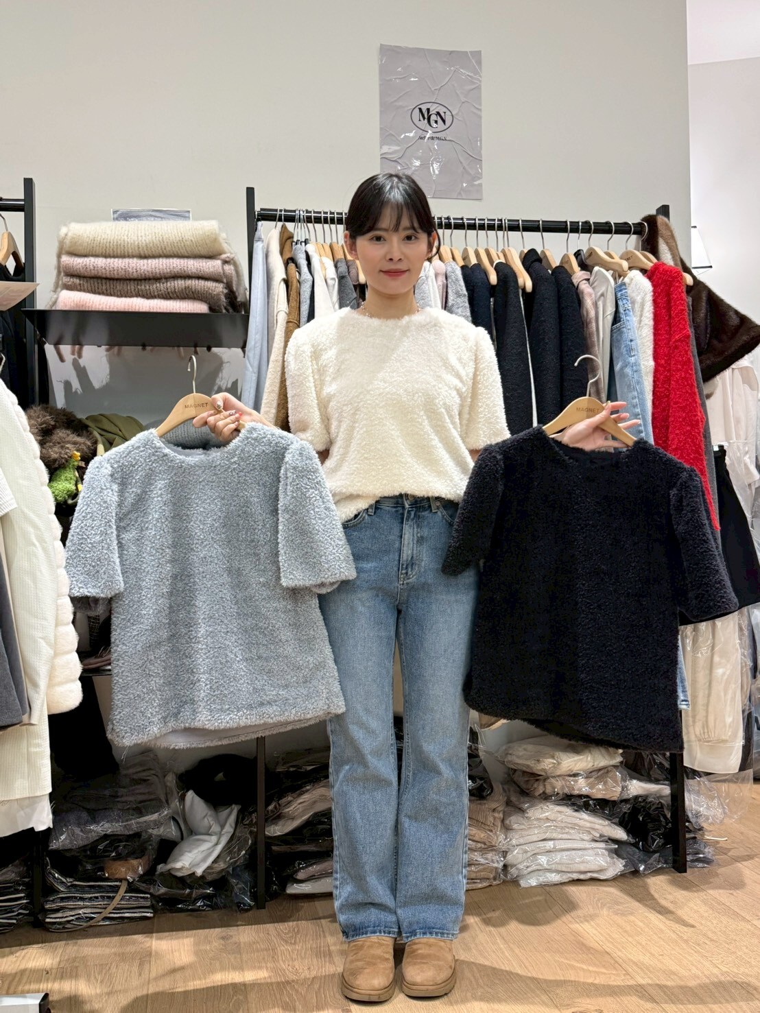 MN5305 毛毛短袖上衣