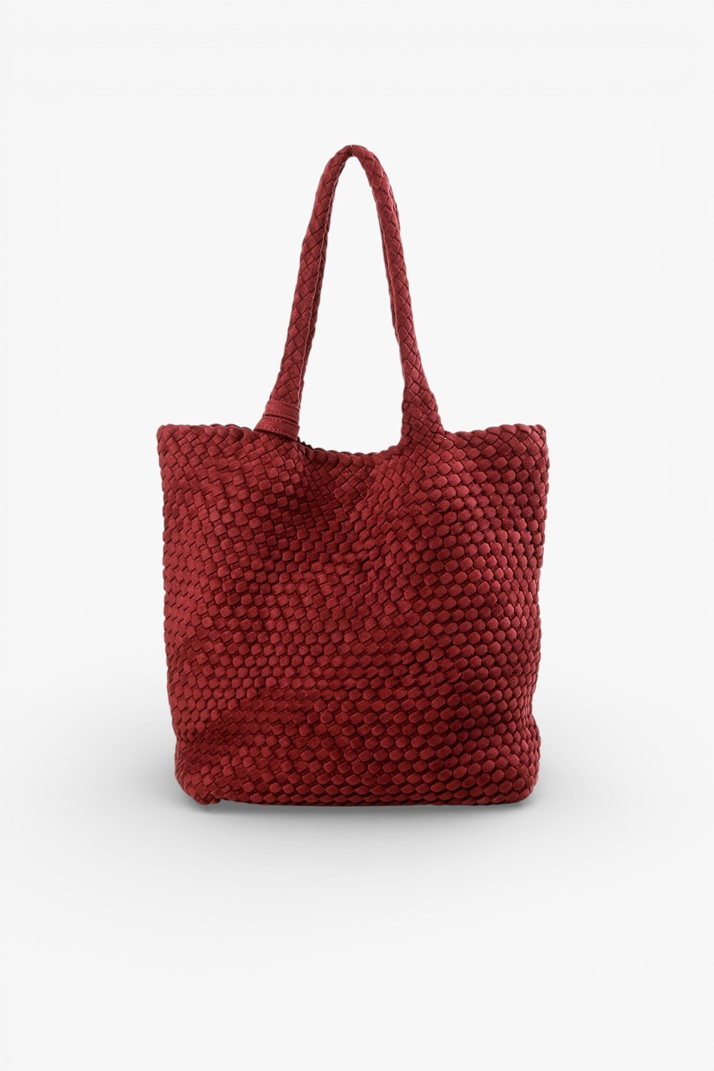 Giant 柔軟編織托特包 酒紅