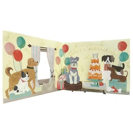動物打開立體生日卡