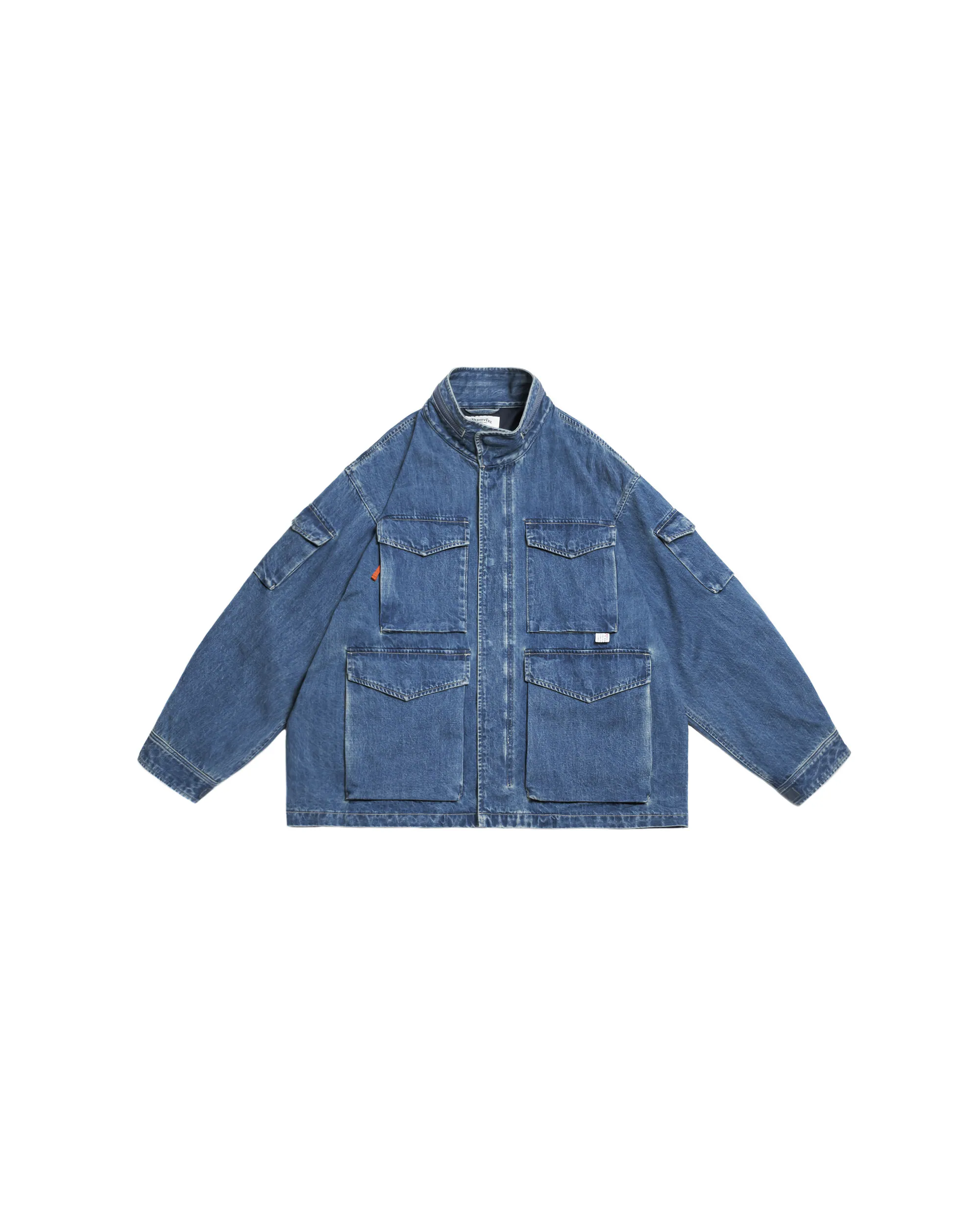 PERSEVERE M65 MILITARY JACKET - WASHED DENIM BLUE