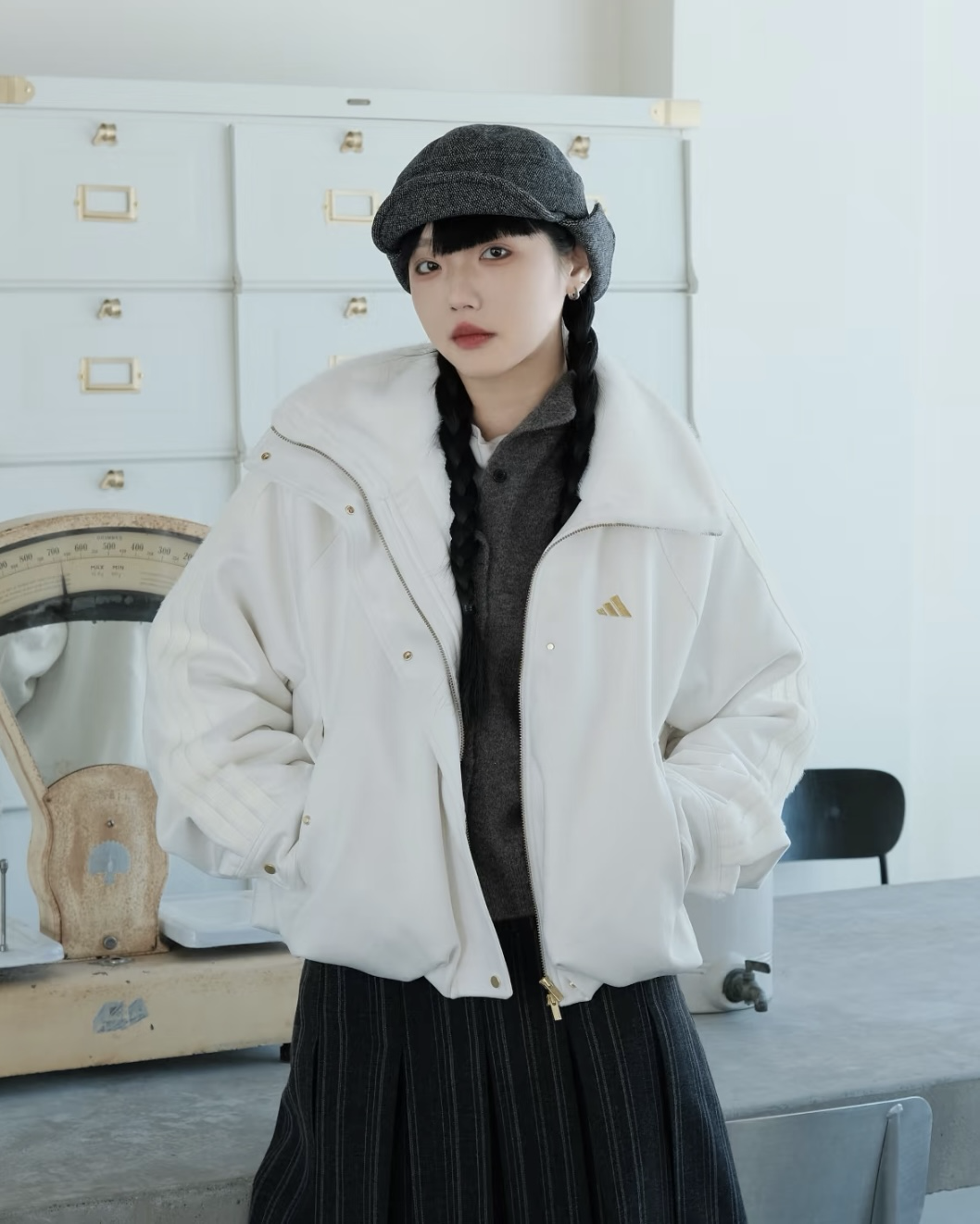 ADIDAS FW25 WARM JACKET 馬年CNY新年款毛絨休閒夾克外套女款KH2662