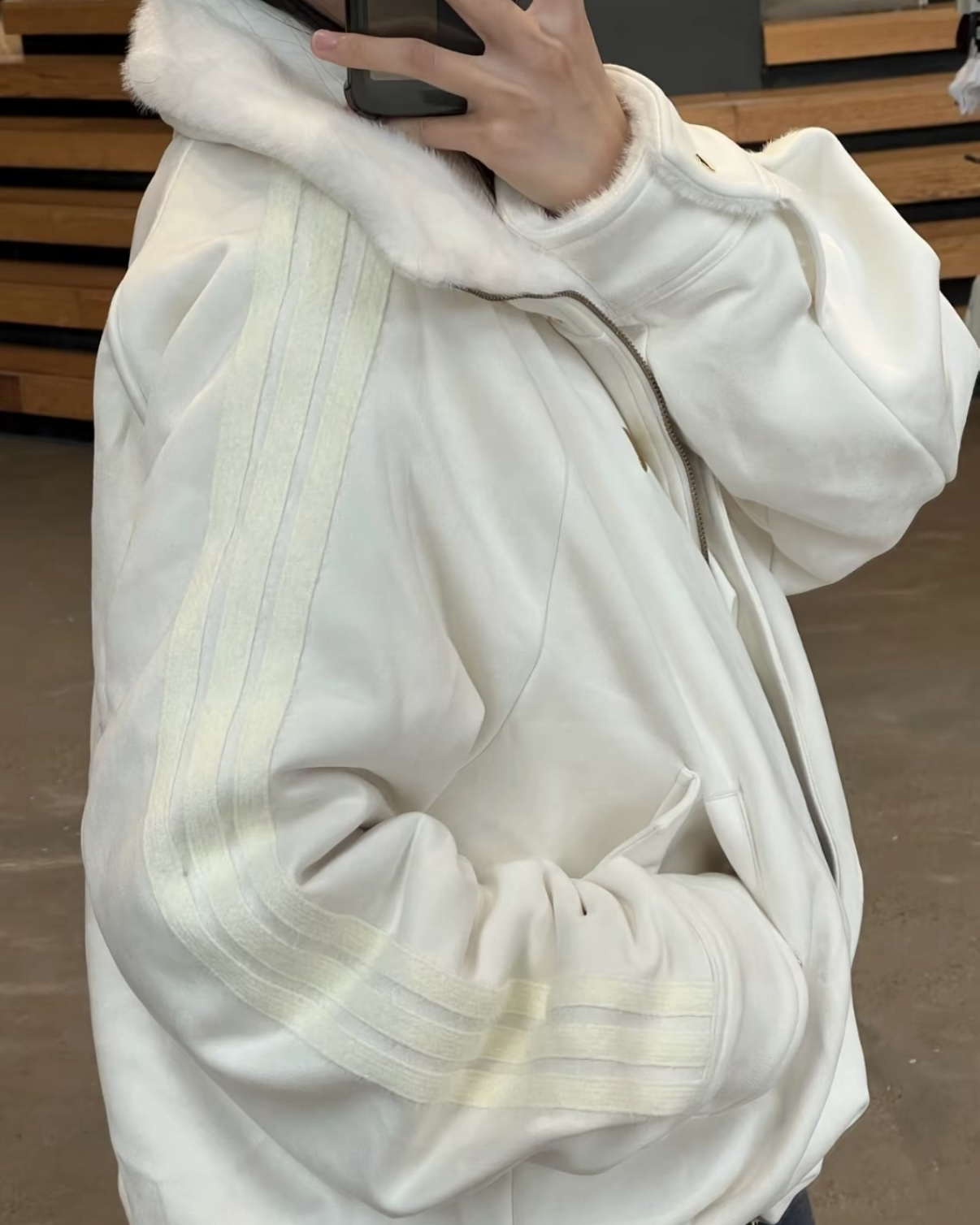 ADIDAS FW25 WARM JACKET 馬年CNY新年款毛絨休閒夾克外套女款KH2662