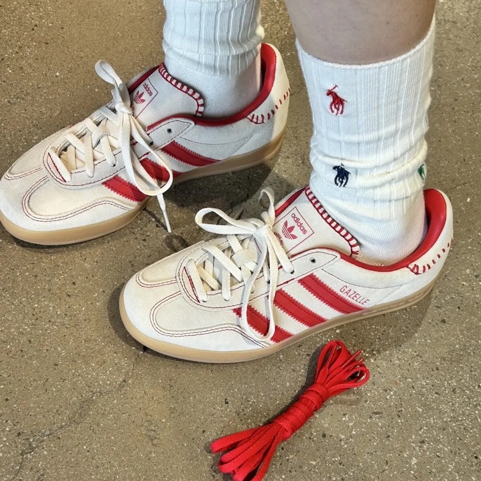 ADIDAS GAZELLE INDOOR 奶油紅 米色 亮紅色 外縫線 焦糖底 女鞋 JS1402 / 預購