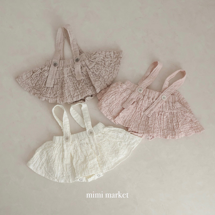 正韓春mimi-market 三色森林感紋理包屁吊帶裙