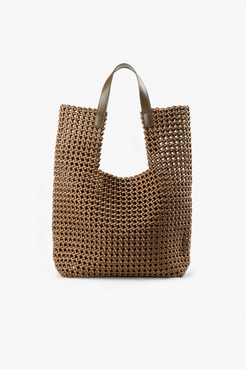 YOYO 編織造型肩背包 卡其