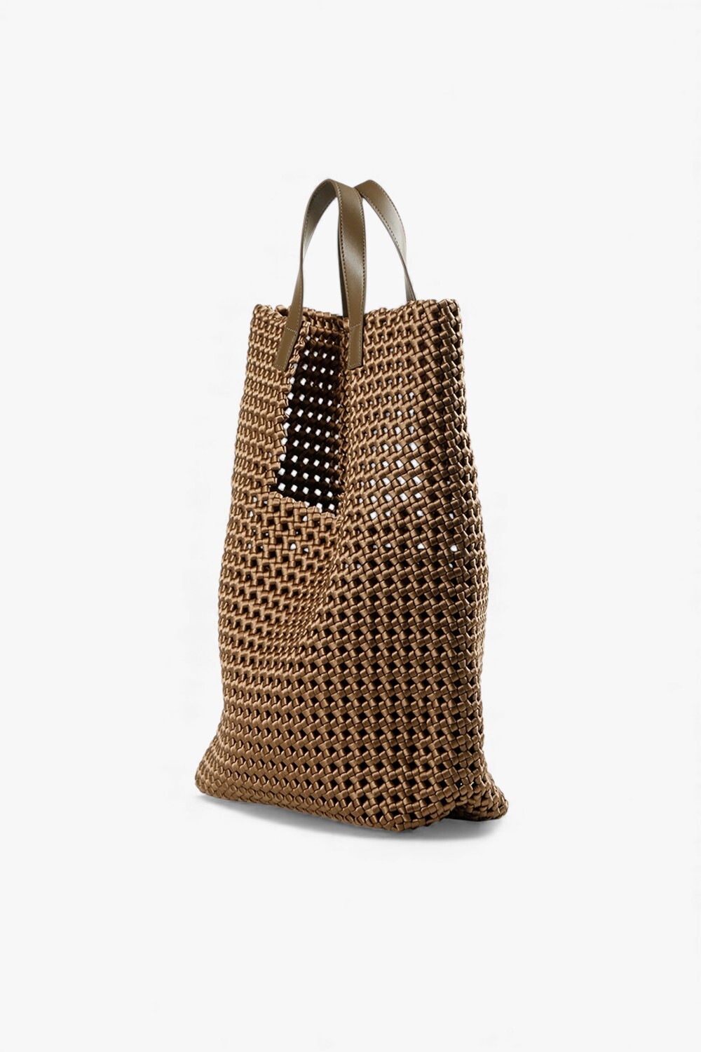 YOYO 編織造型肩背包 卡其