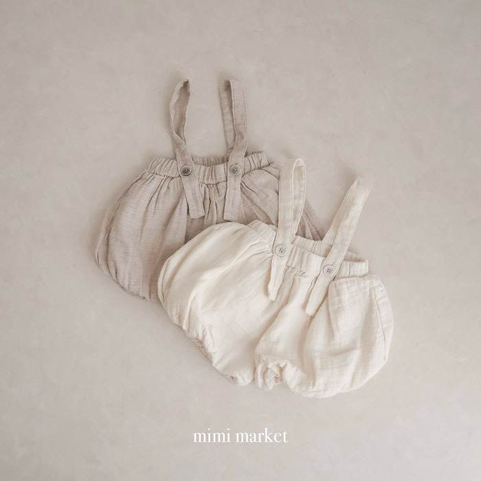正韓春mimi-market 兩色可愛麵包吊帶褲
