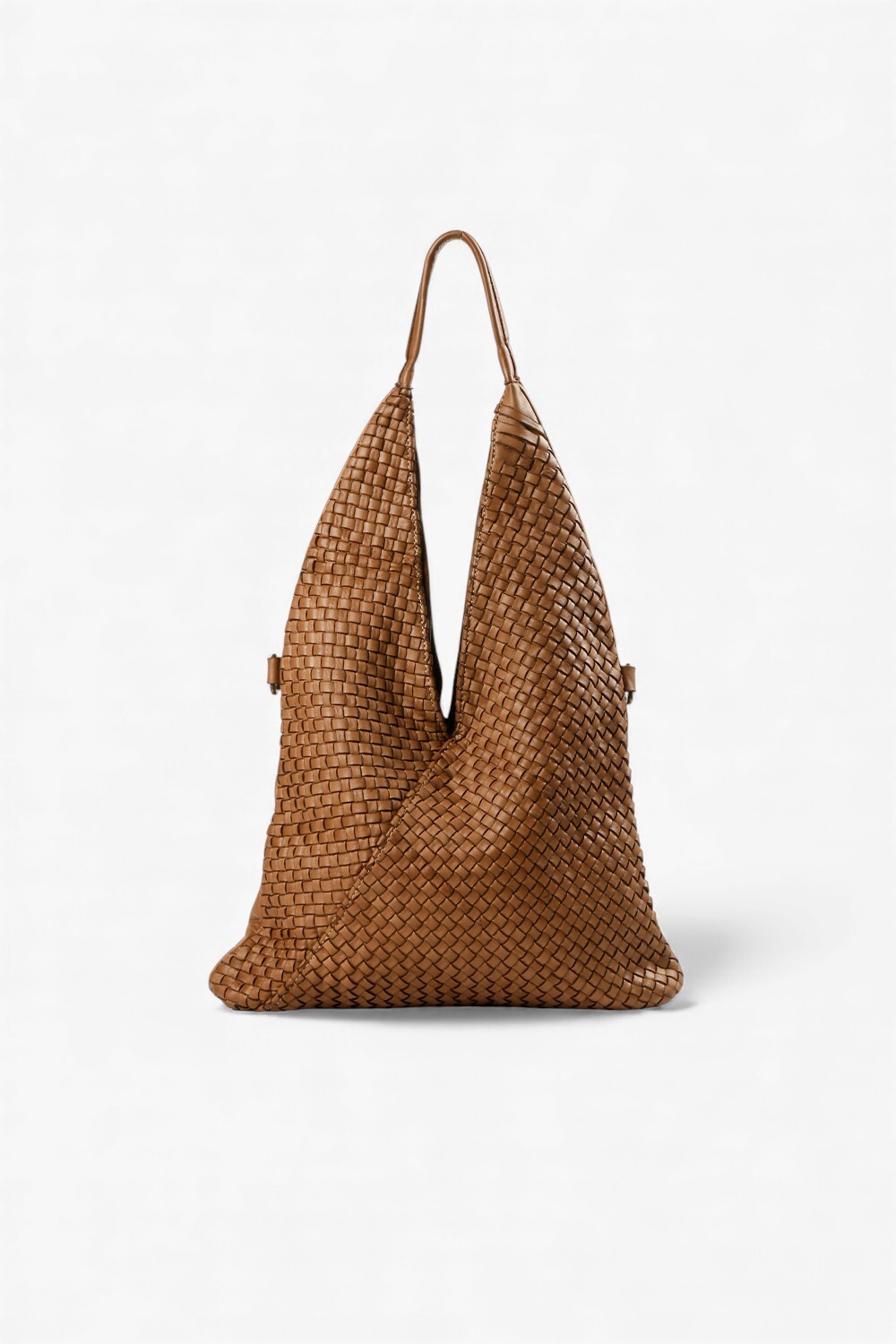 LORENA 編織交叉肩背包 卡其色