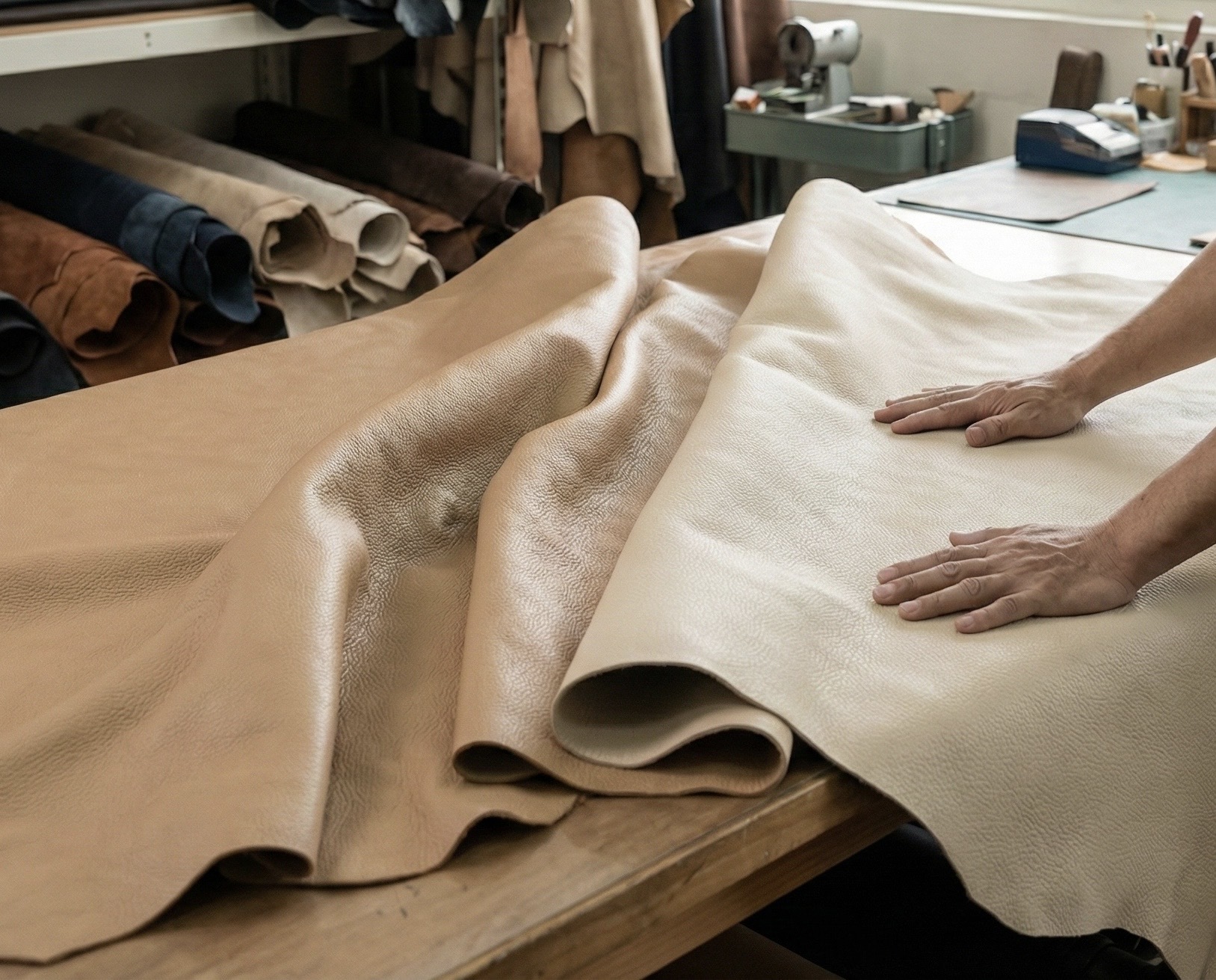 解析 Sanly Joy 淺色女鞋的高級質感來源，採用優質頭層牛皮與麂皮製作，呈現溫潤自然的霧面光澤，避免市售廉價 PU 鞋的死白塑膠感，打造越穿越有味道的台灣製真皮好鞋。